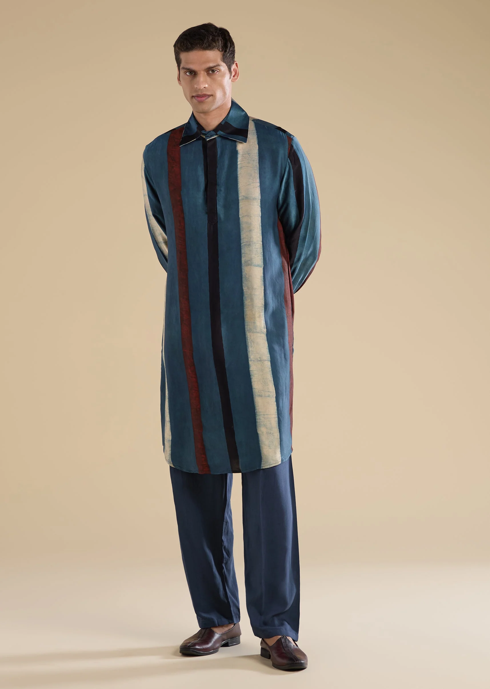 Stripe Indigo Kurta Set - Image 3