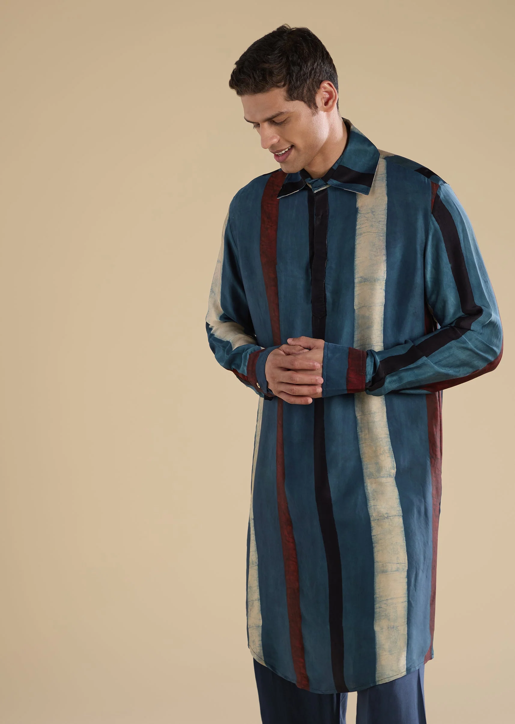 Stripe Indigo Kurta Set - Image 4