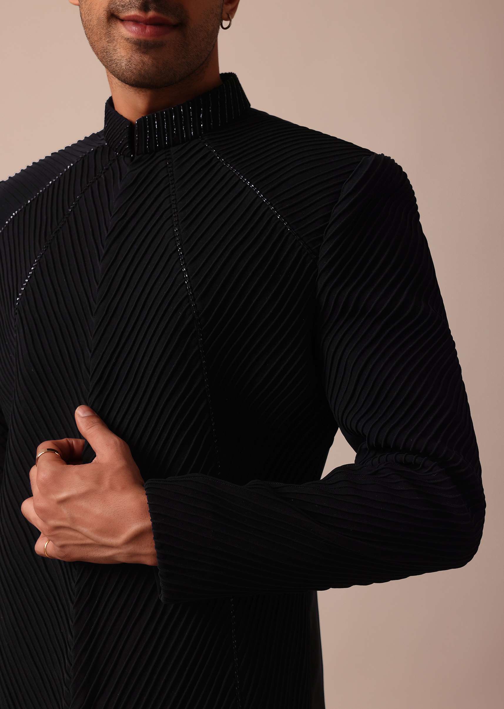 Stylish Black Indowestern With Exquisite Detailing - Image 4