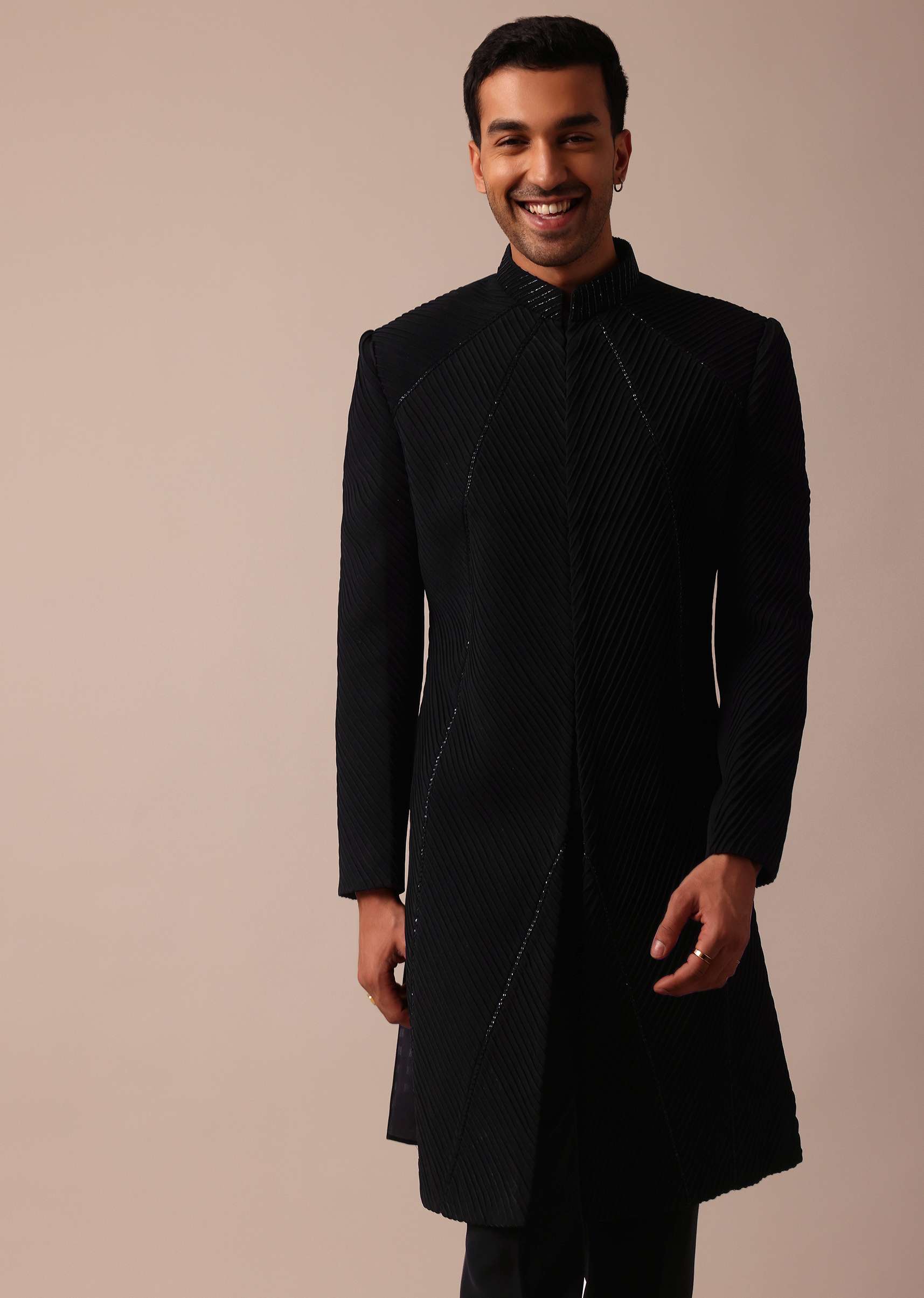 Stylish Black Indowestern With Exquisite Detailing - Image 5
