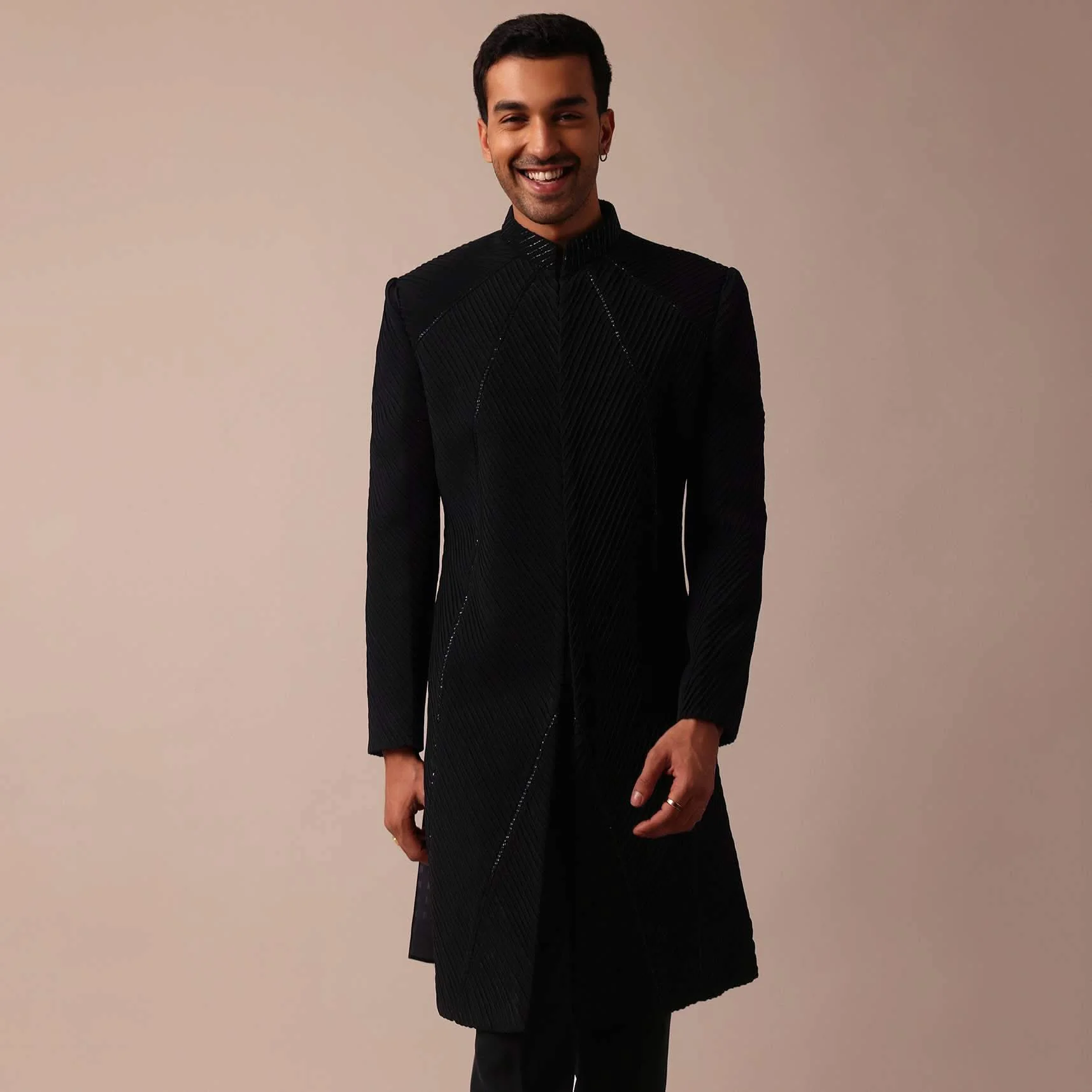 Stylish Black Indowestern With Exquisite Detailing - Image 6