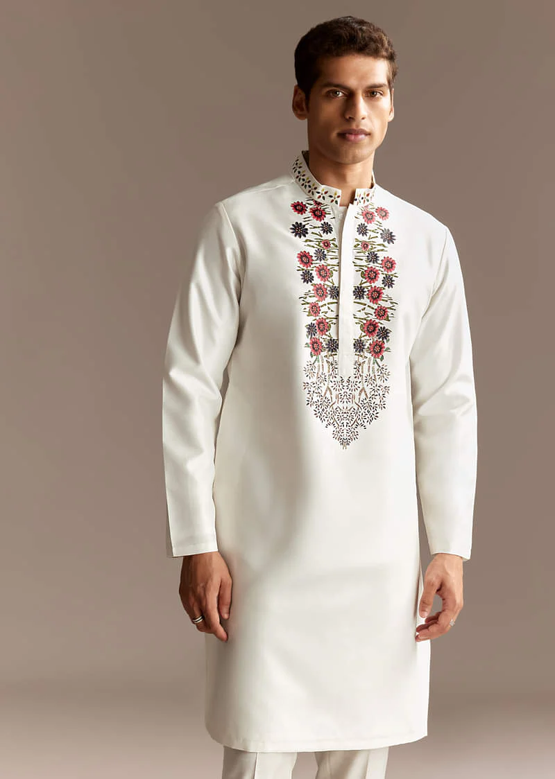 Sunshine Yellow Cutwork Kurta Jacket Set - Image 7