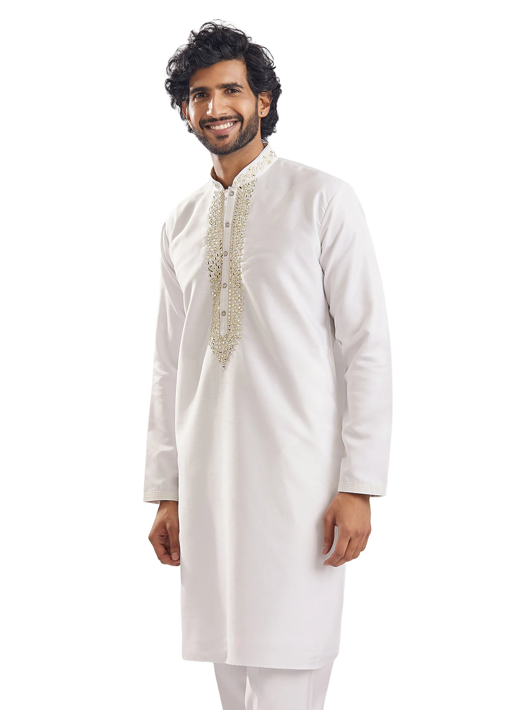 Sunshine Yellow Thread Mirror Groomsman Sherwani - Image 7
