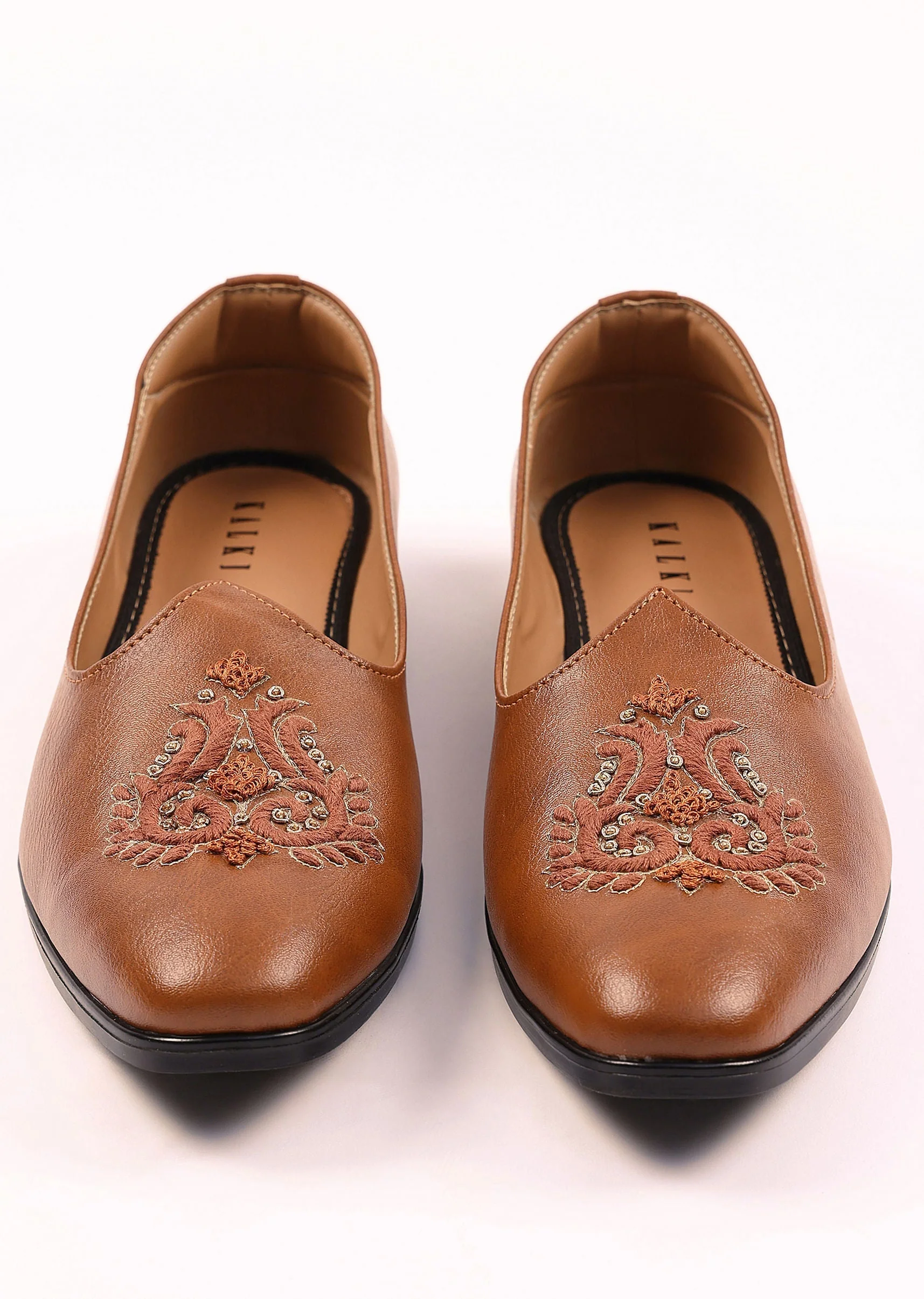 Tan Brown Jutti With Handwork - Image 5