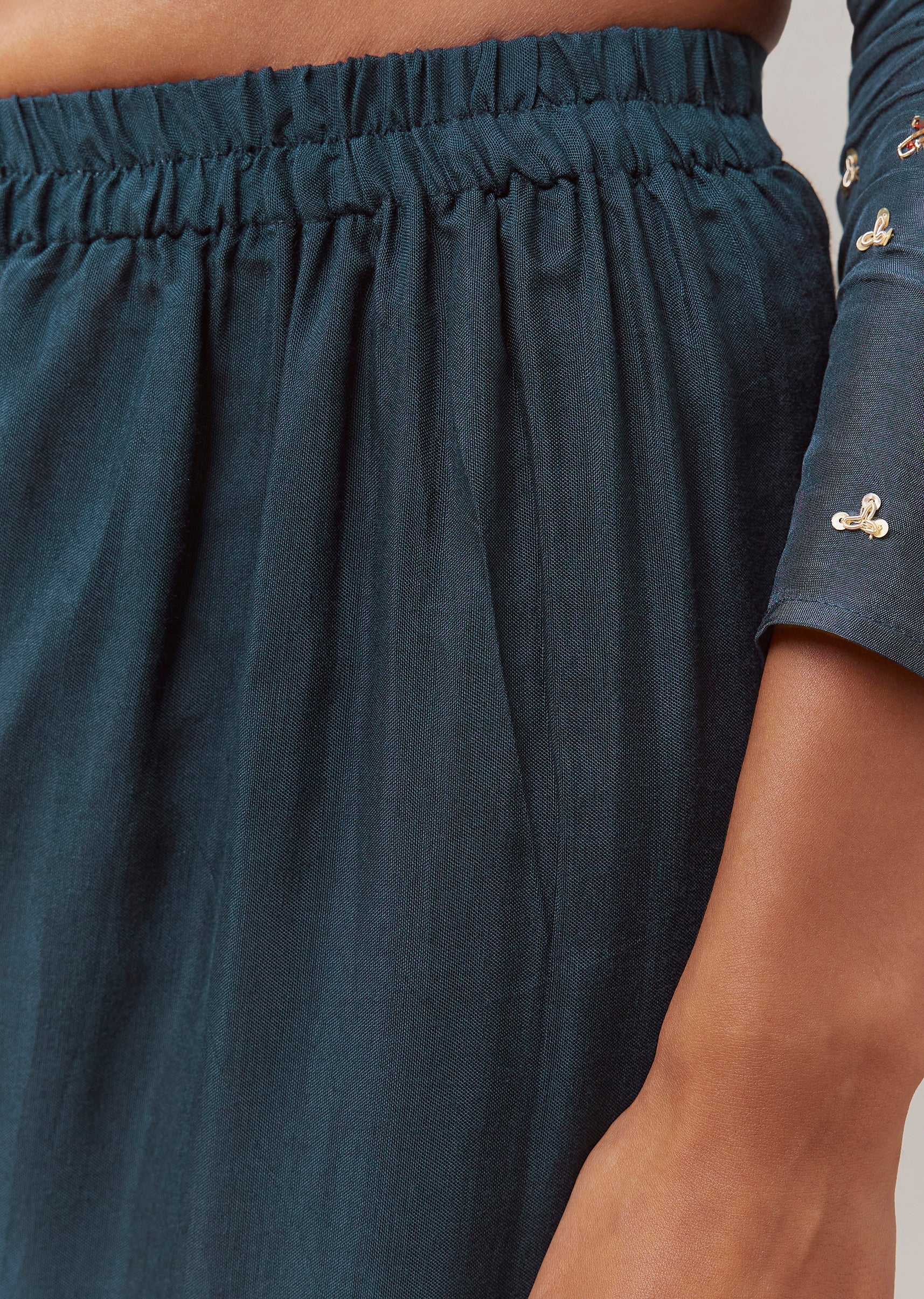 Teal Blue Zardozi Work Anarkali Set - Image 6