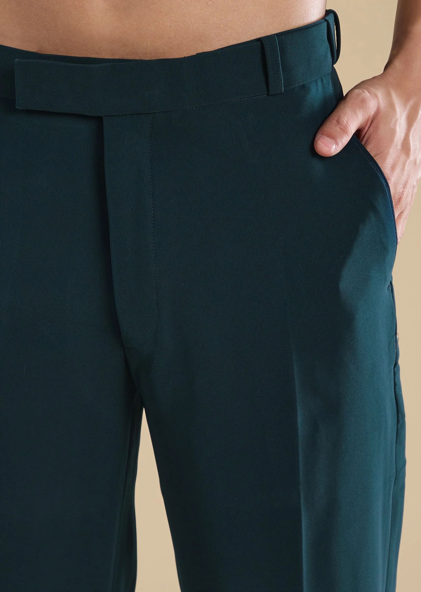 Teal Tuxedo Set With Shirt And Trousers - Image 7