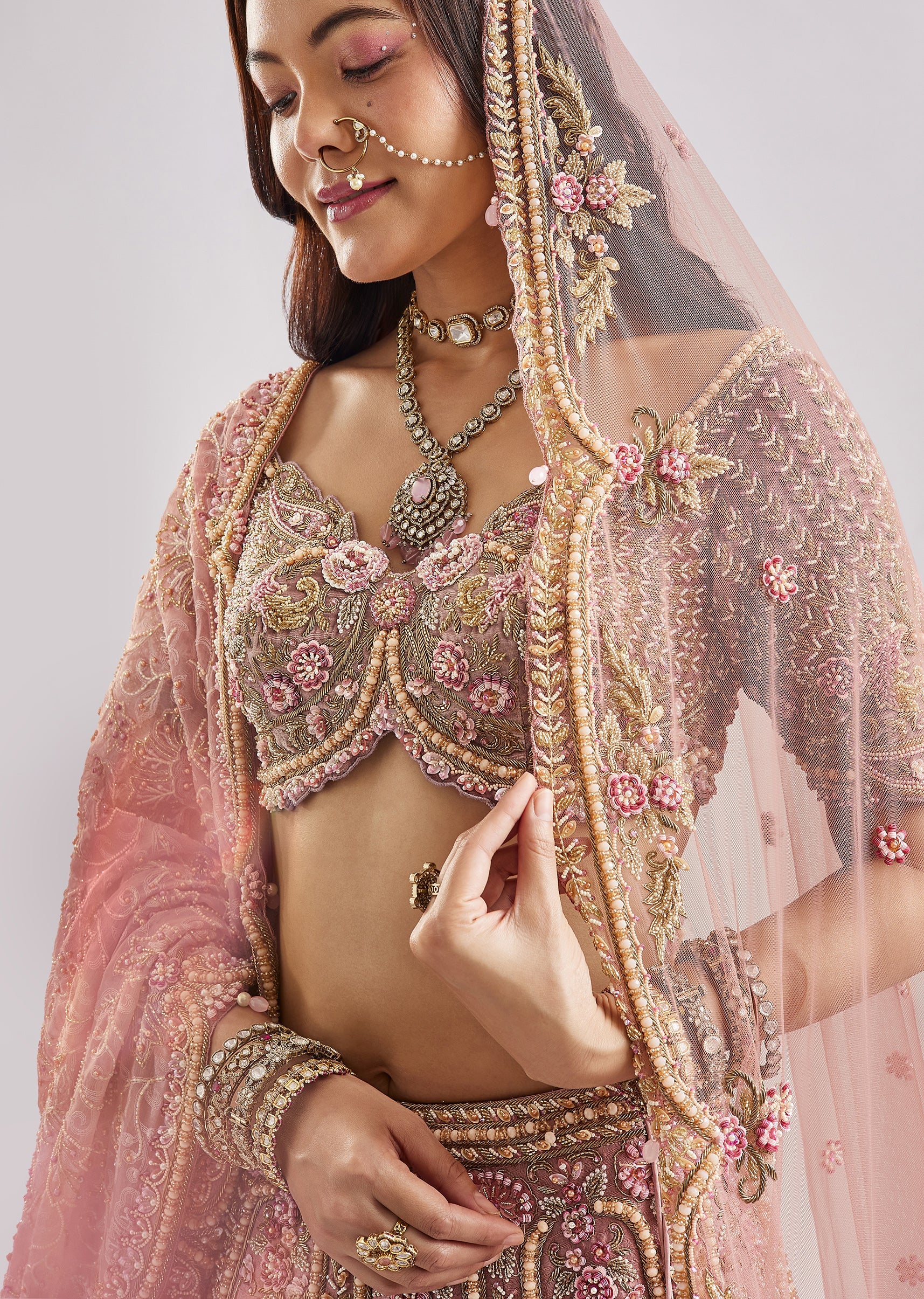 The Blush Bloom Bridal Lehenga - Image 4