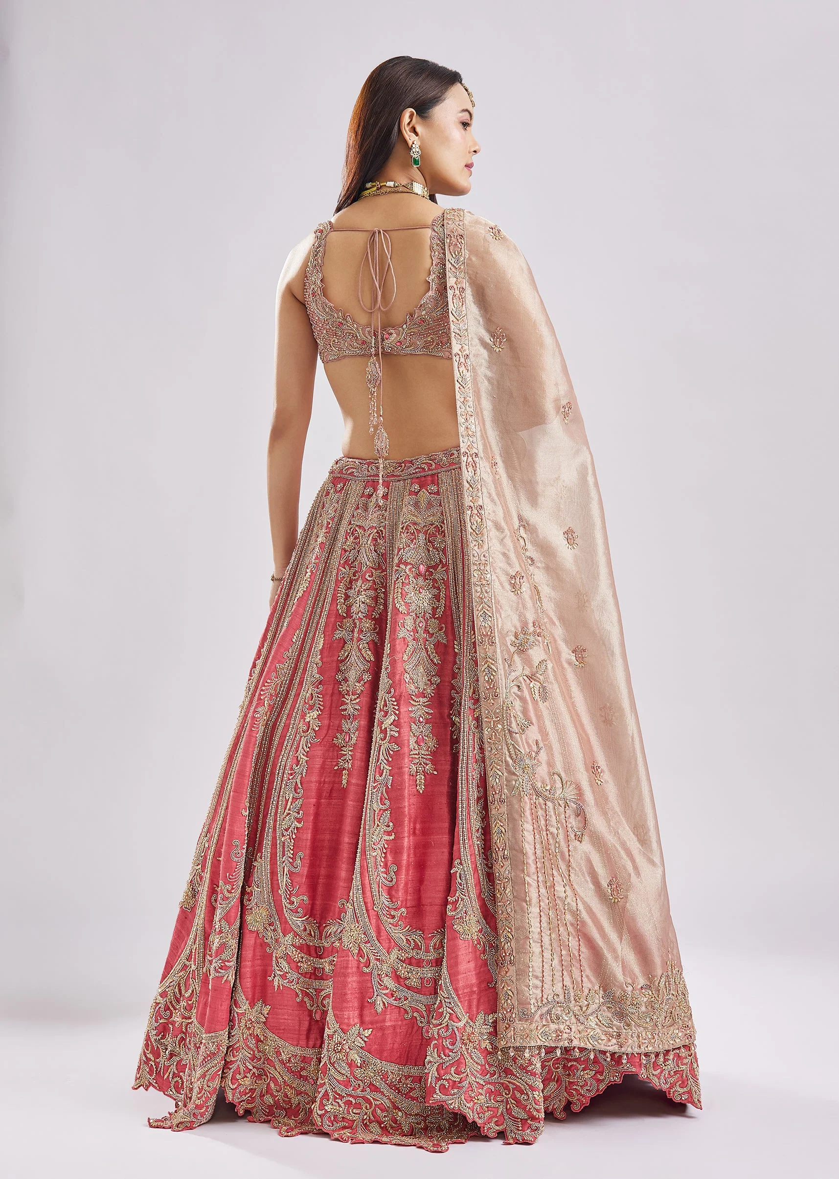 The Scalloped Rani Pink Bridal Set - Image 2