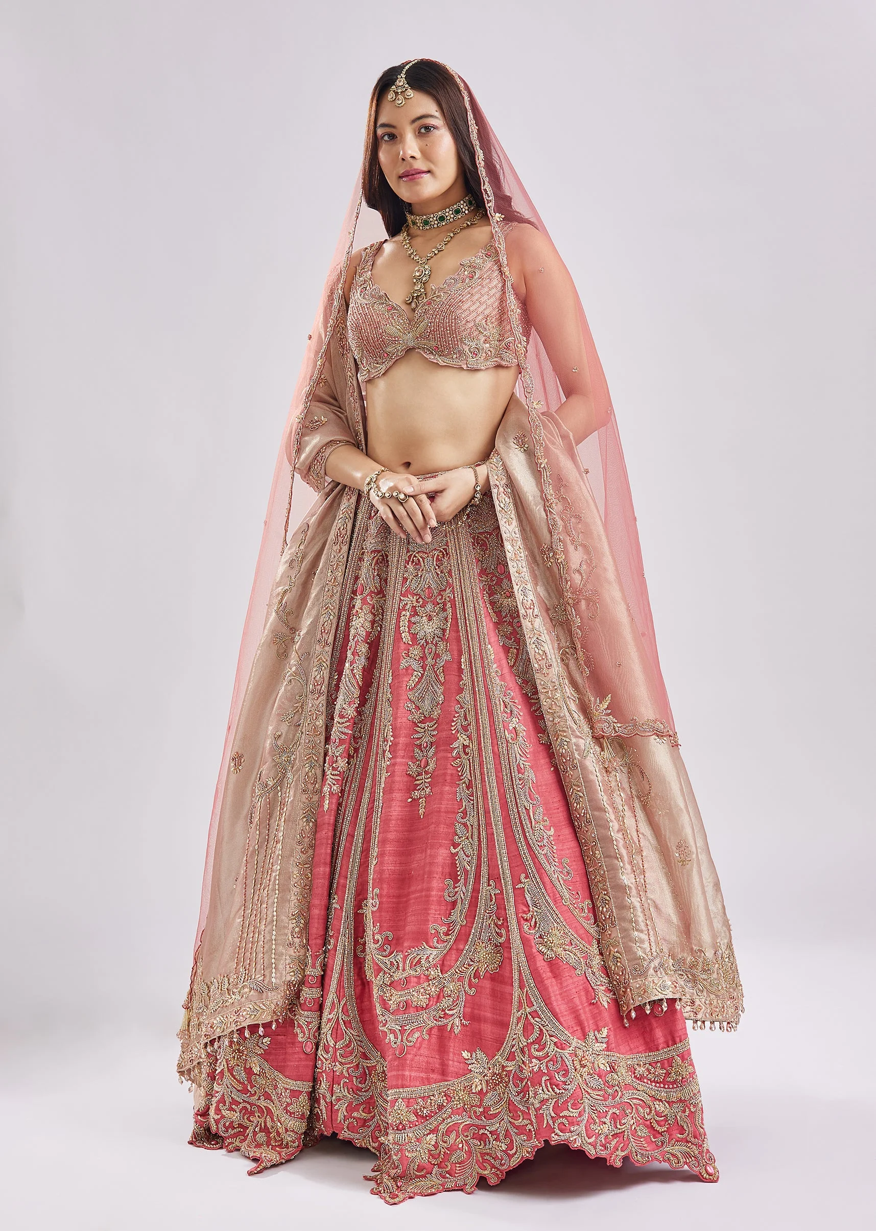 The Scalloped Rani Pink Bridal Set - Image 4