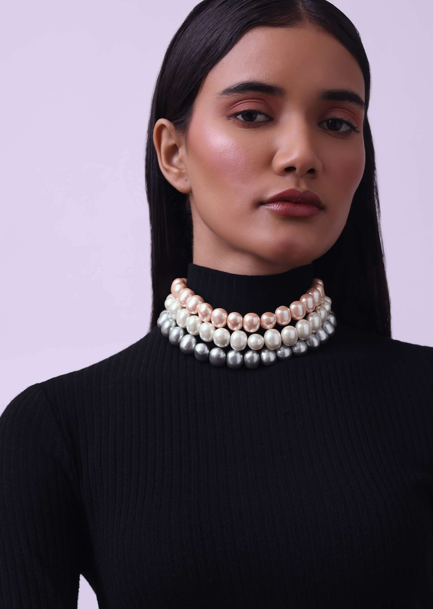 Three Layered Choker In Mother Of Pearls - Image 2