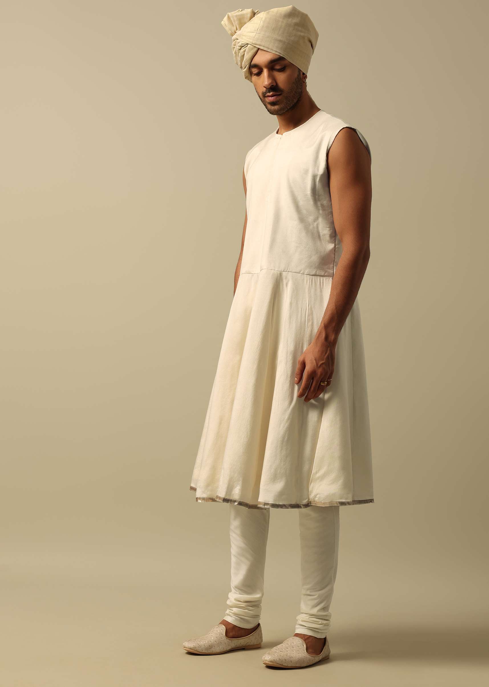 Timeless Green Raw Silk Sherwani - Image 6