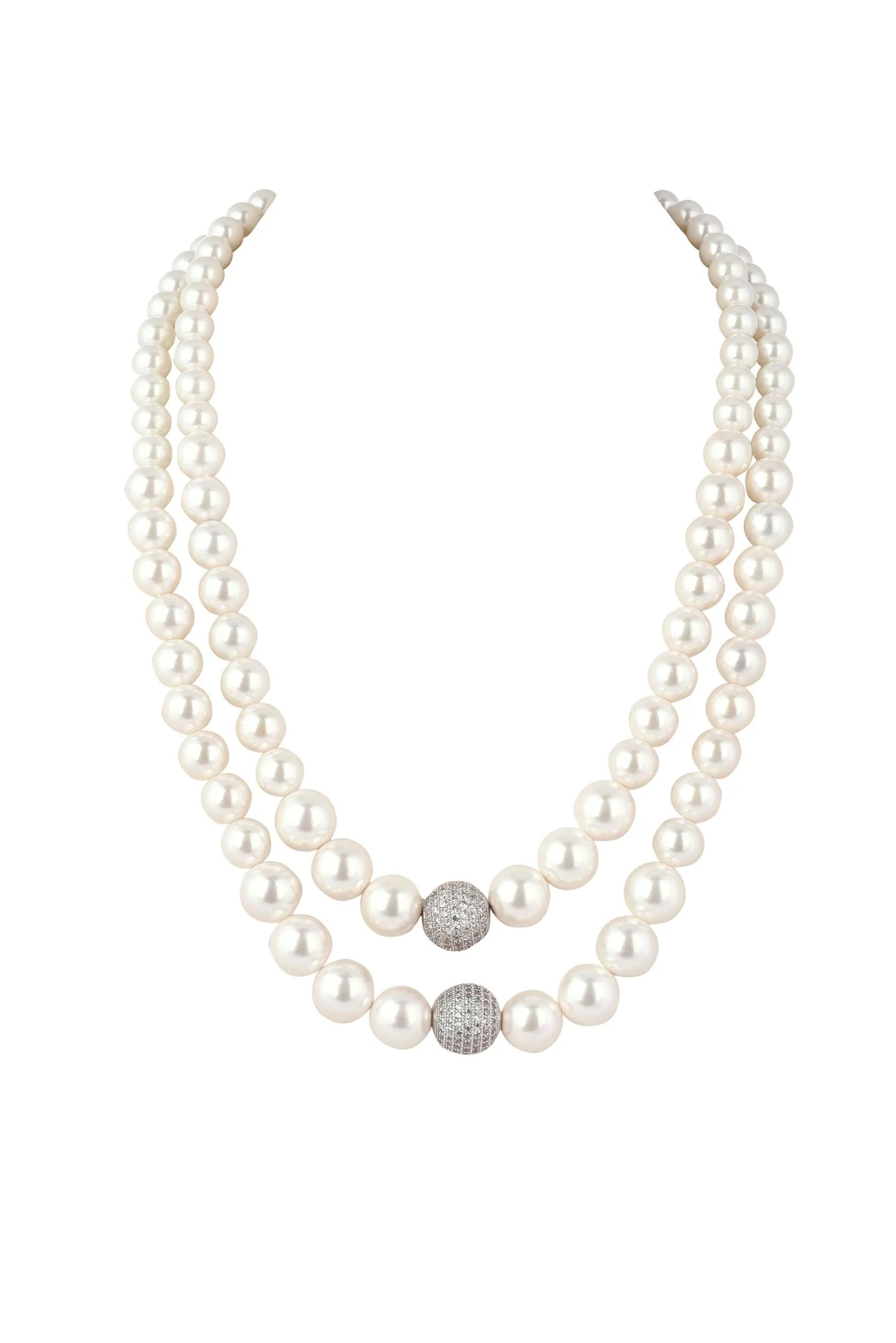 Two Layered Pearl Mala With A Zircon Bead In The Middle - Image 3