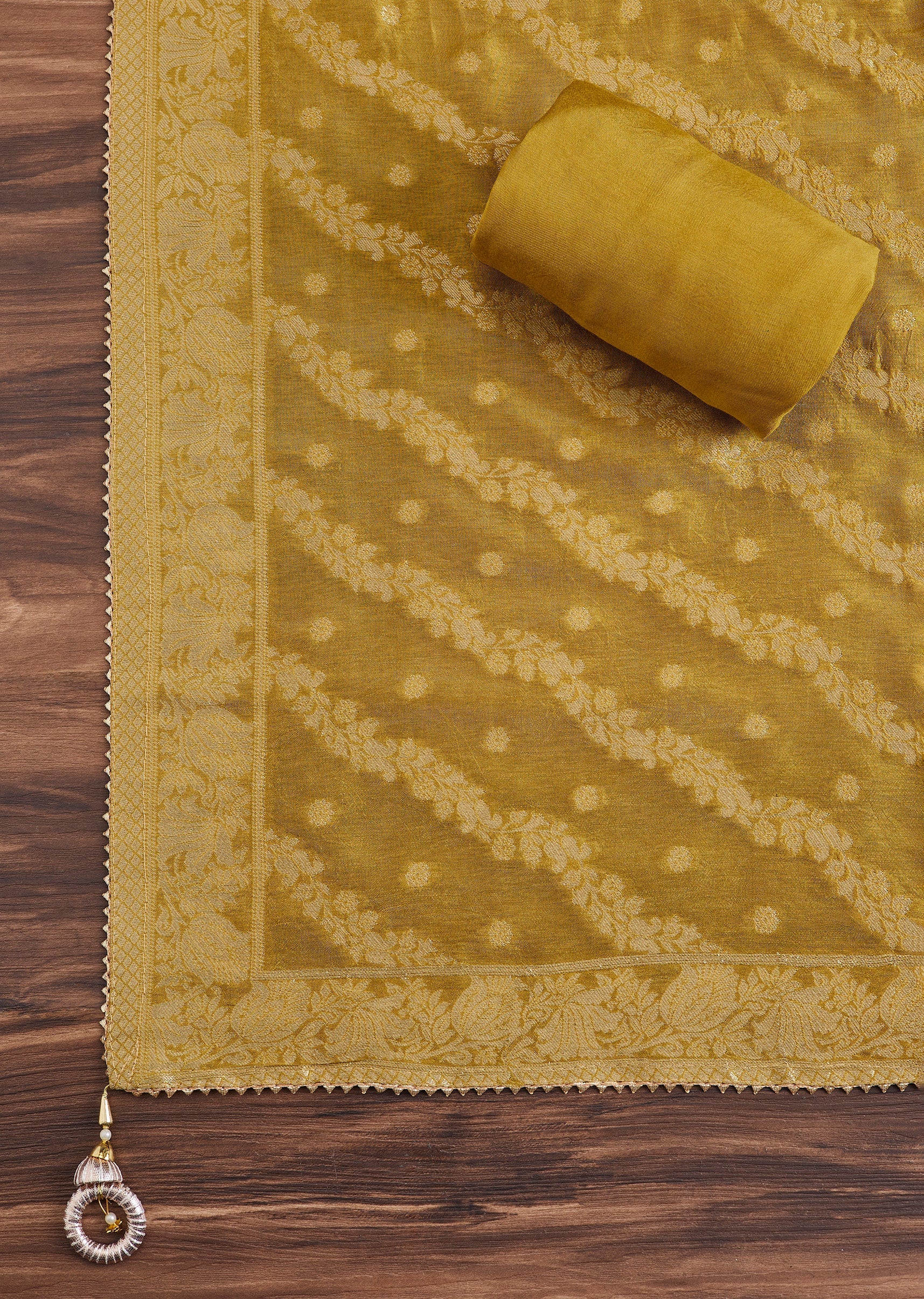 Vibrant Mustard Yellow Suit With Intricate Embroidery - Image 3