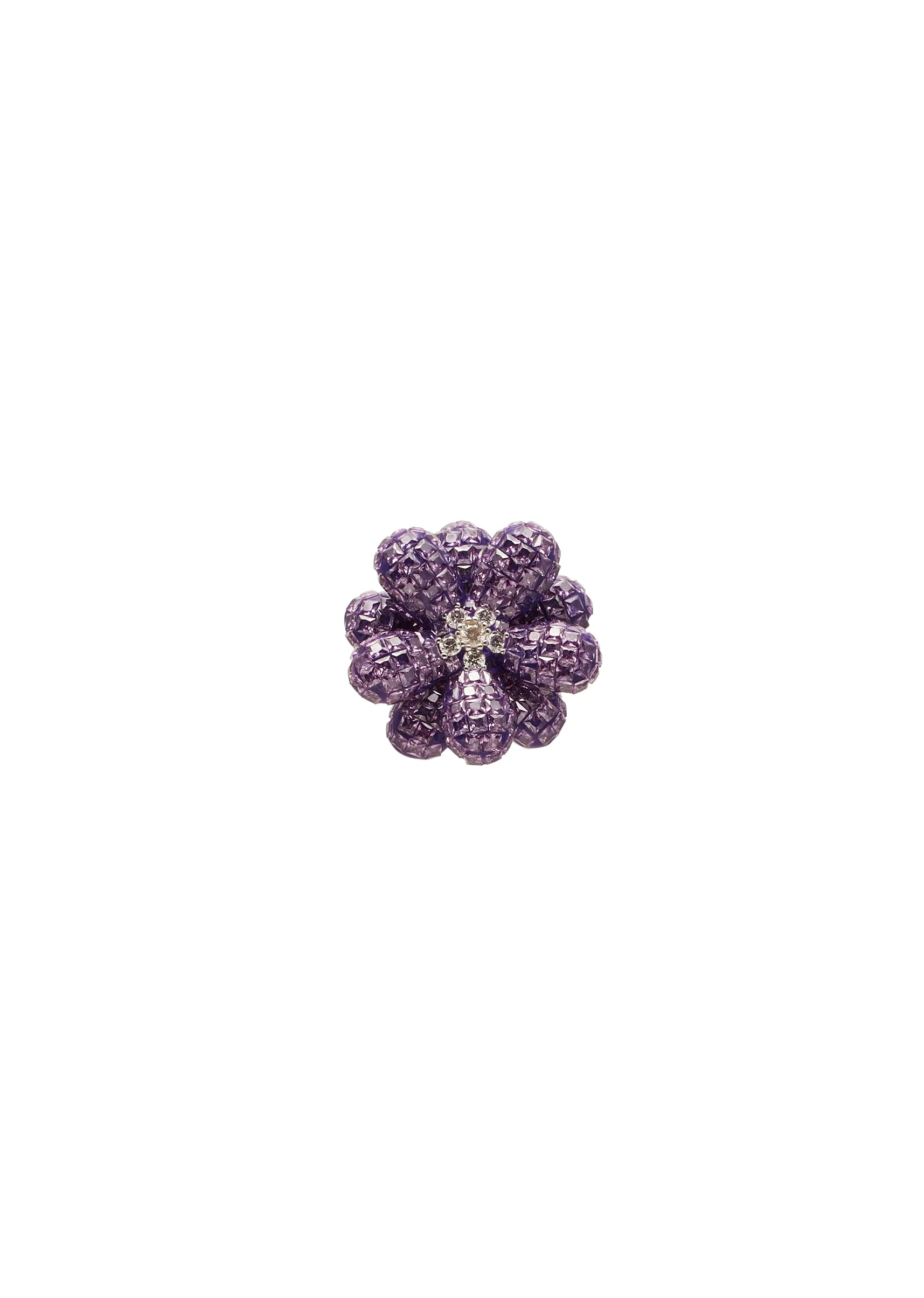 Violet Floral Statement Earrings - Image 3