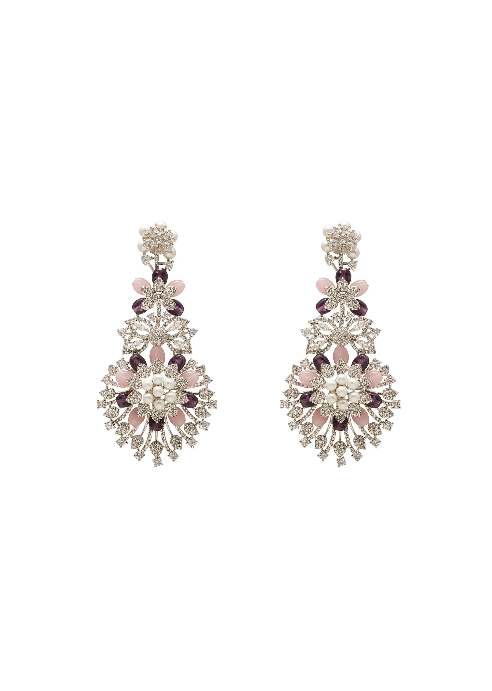 Violet Pink Statement Earrings - Image 2