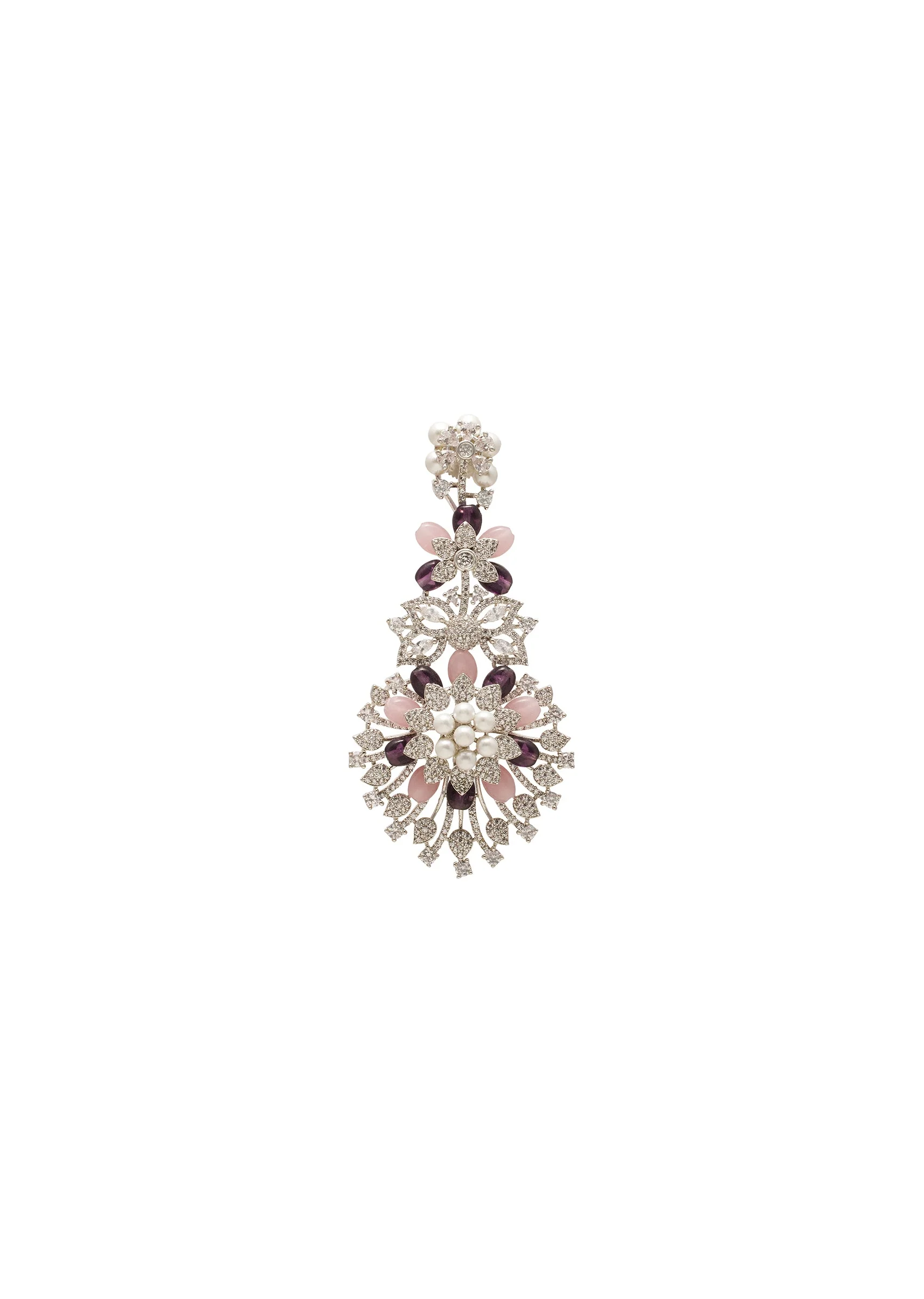 Violet Pink Statement Earrings - Image 3