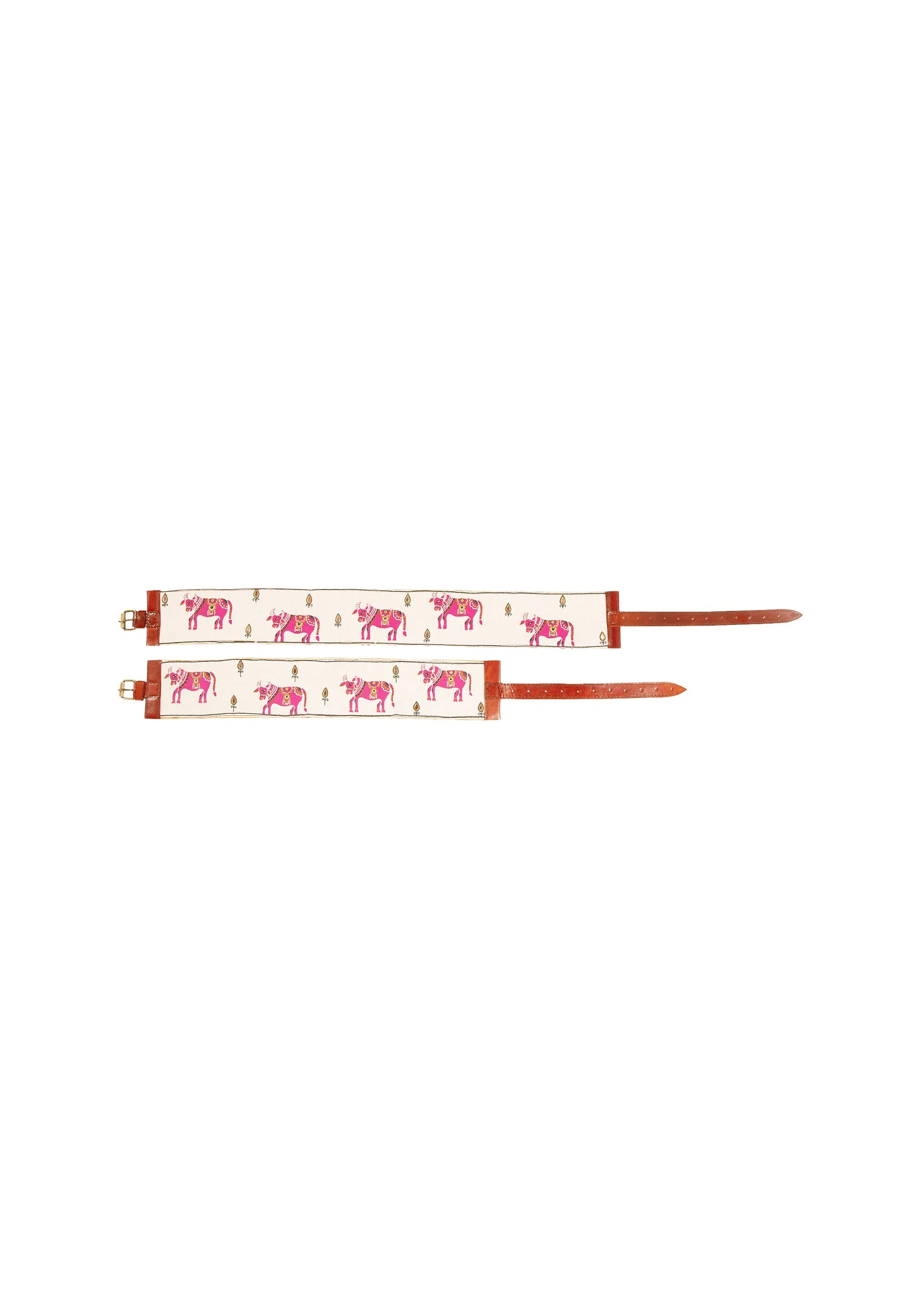 White And Pink Embroidered Waist Belt - Image 2