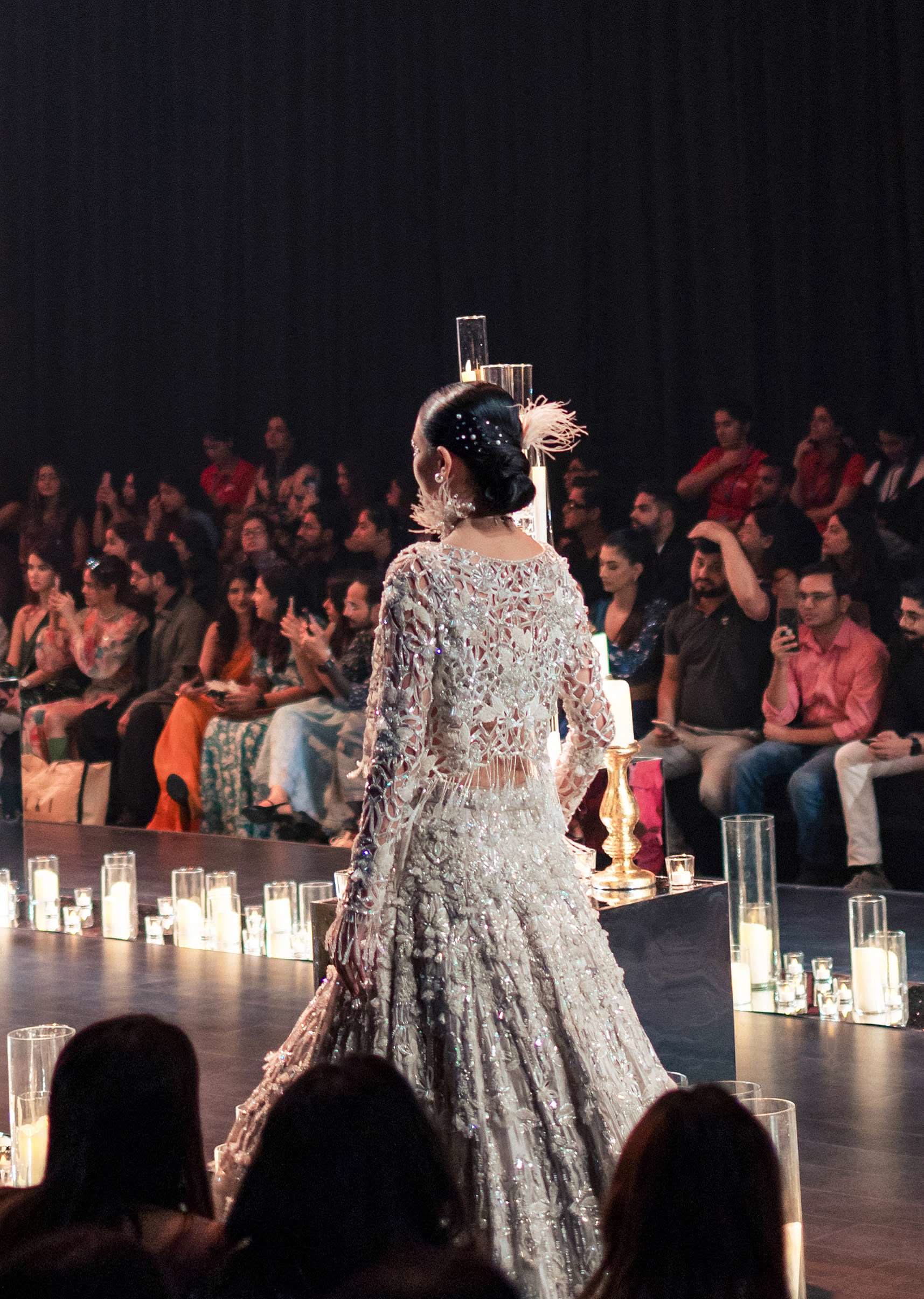 White Crystal Embellished Lehenga Set - Image 3