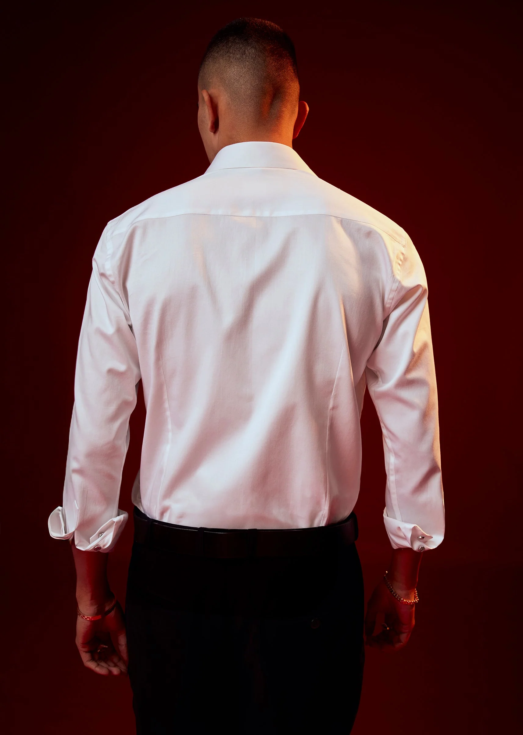 White Embroidered Silk Blend Festive Shirt - Image 5