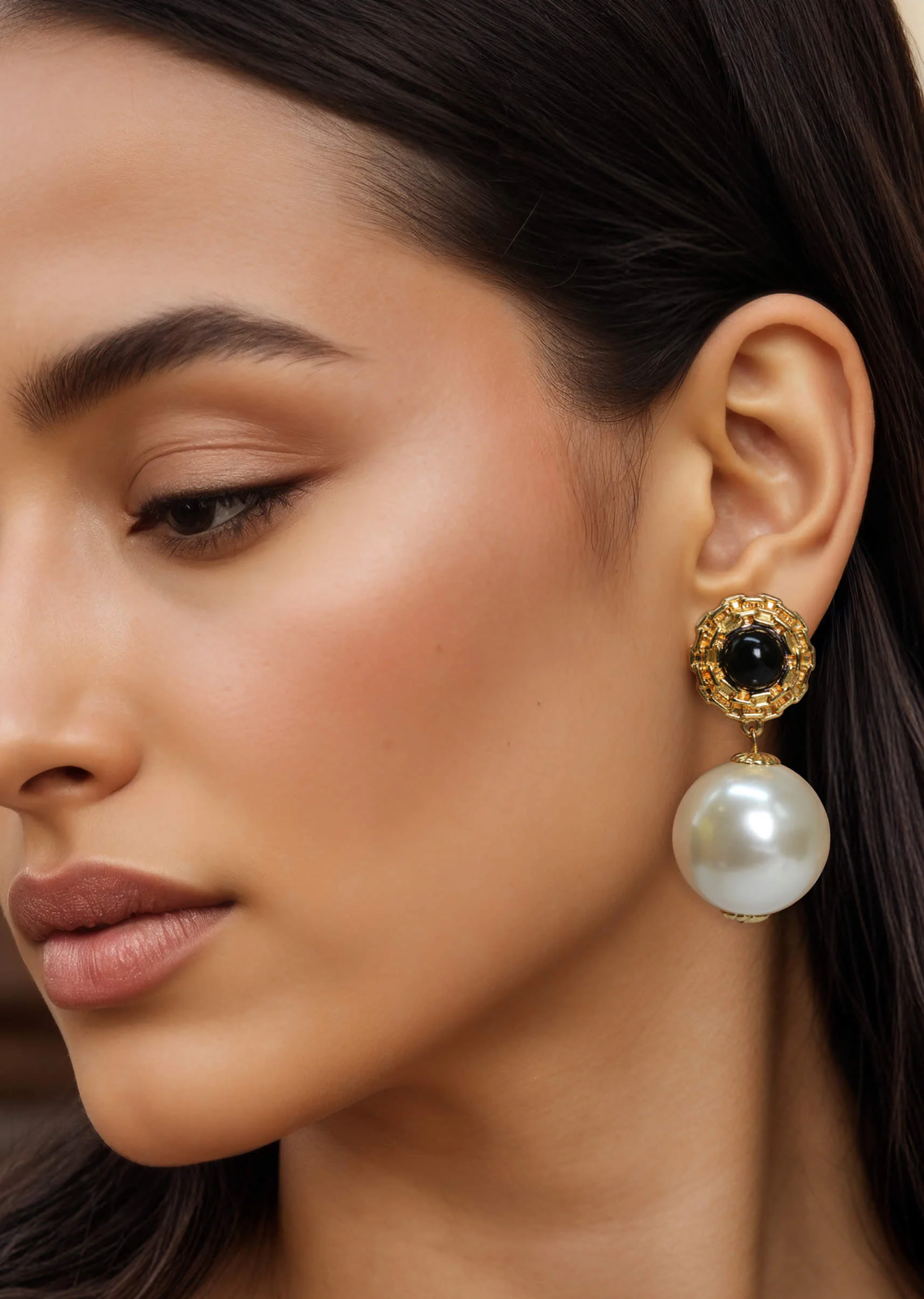 White Fusion Bead Drop Earrings