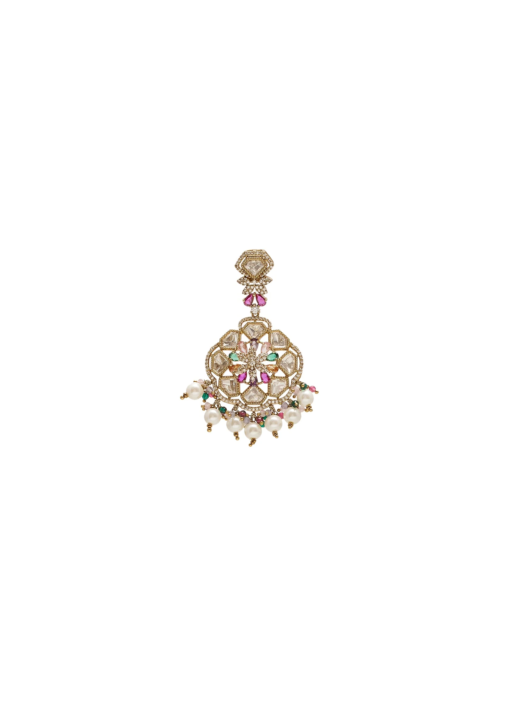 White Gold Festive Necklace Set - Image 5