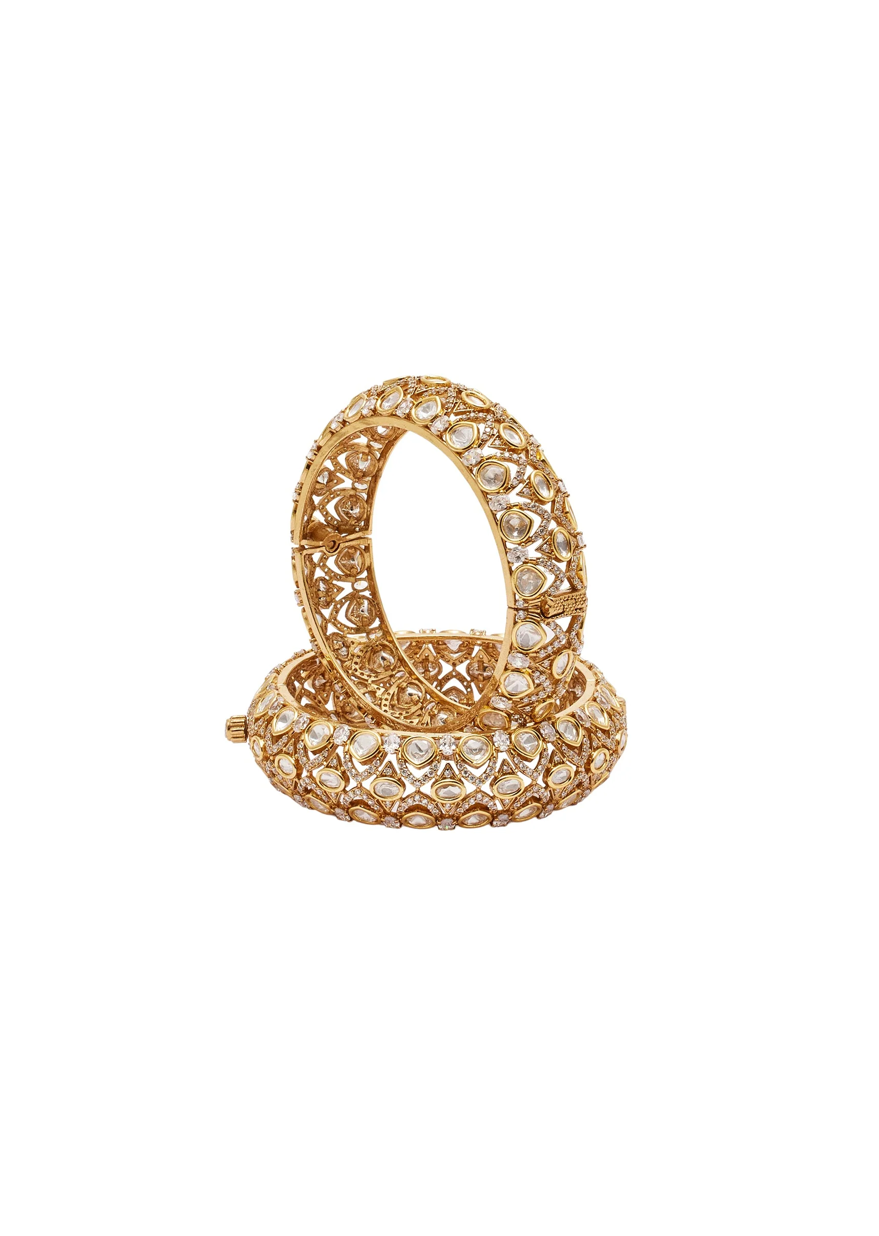 White Gold Mehendi Bangles - Image 2