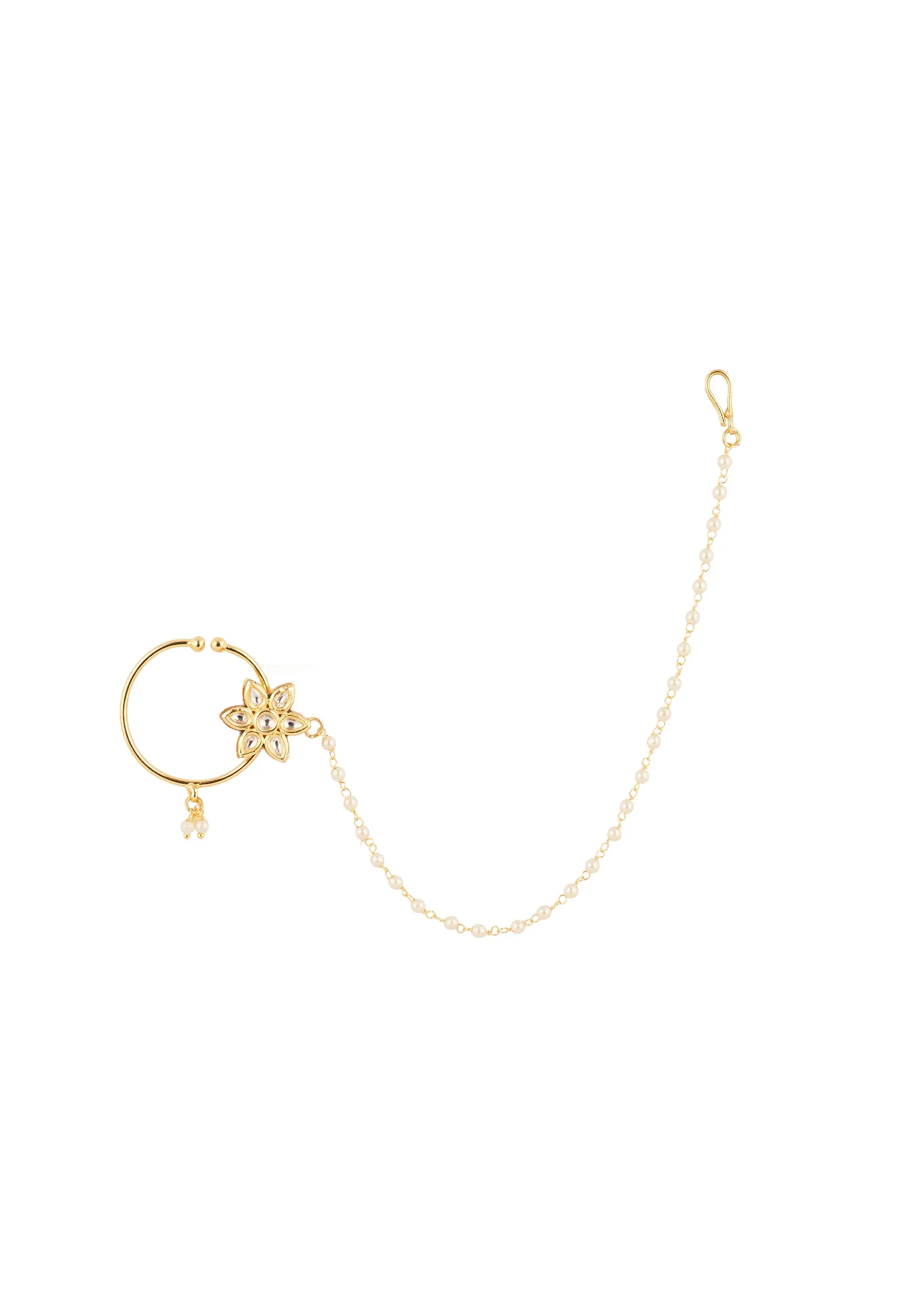 White Gold Nose Ring With Sophisticated Detail