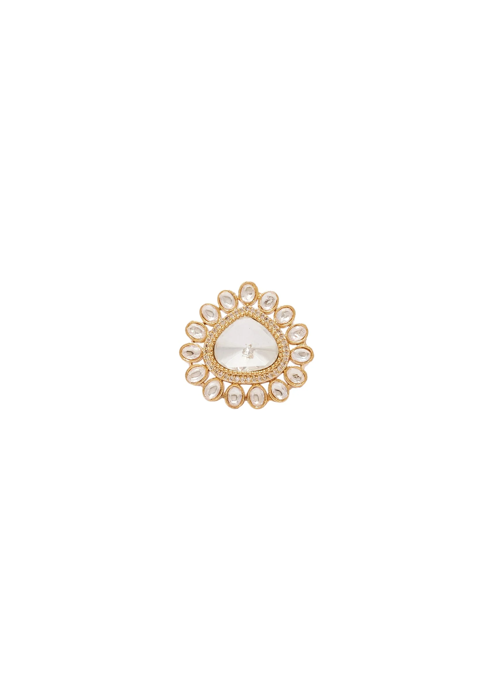 White Gold Zirconia Statement Ring - Image 2