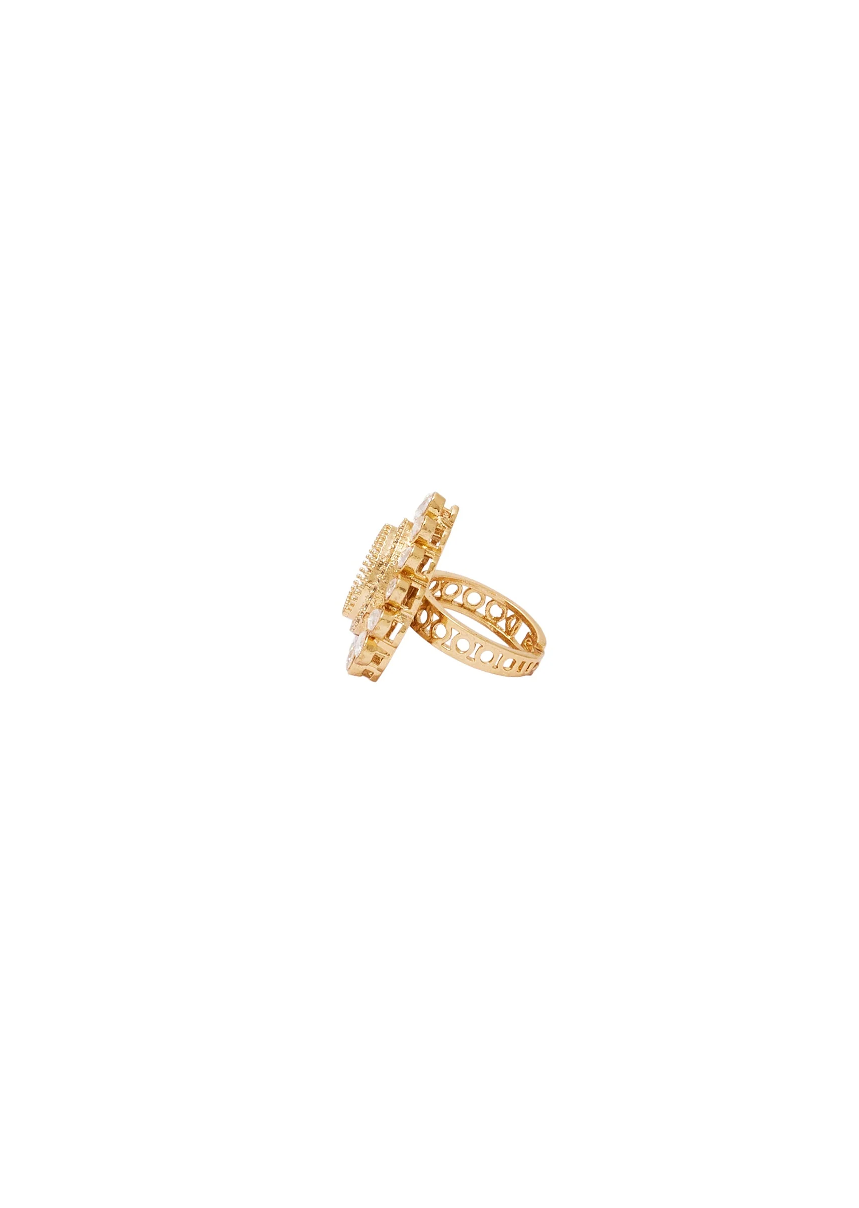 White Gold Zirconia Statement Ring - Image 3