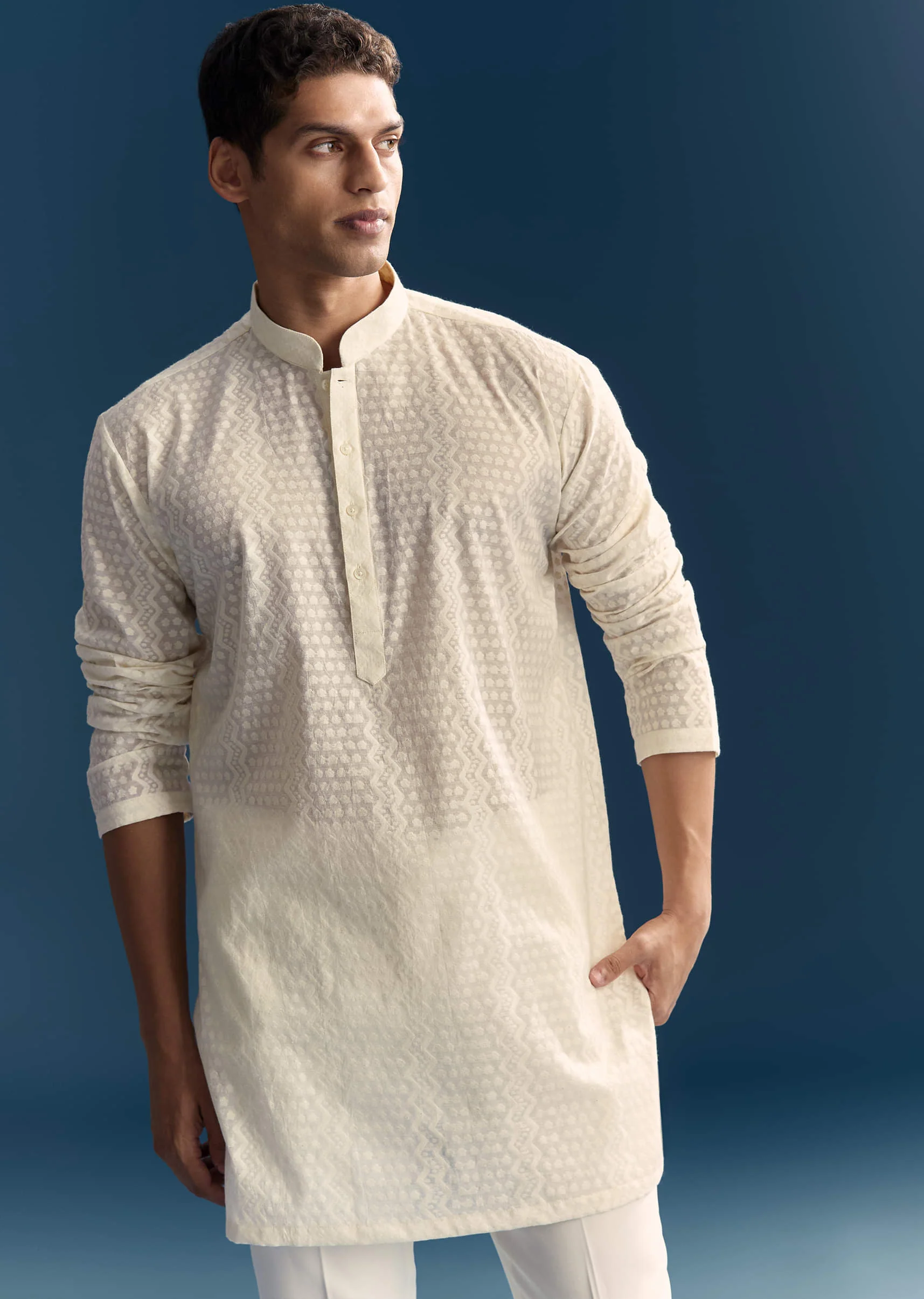 White Jodhpuri Suit For Men With Floral Hand Embroidery - Image 6