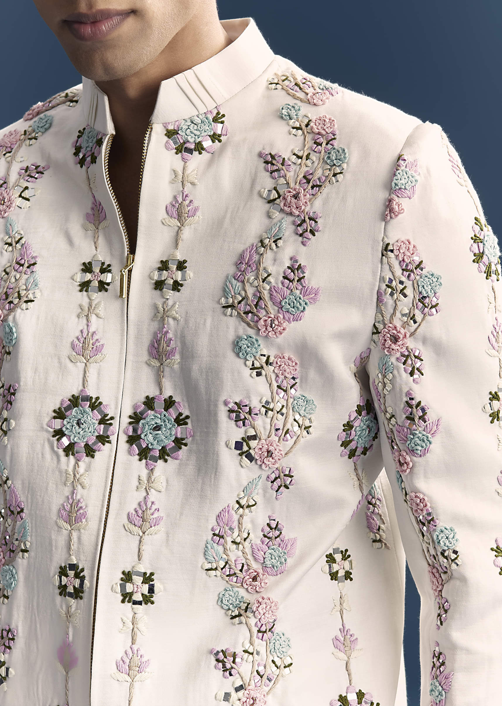 White Jodhpuri Suit For Men With Heavy Hand Embroidery - Image 2