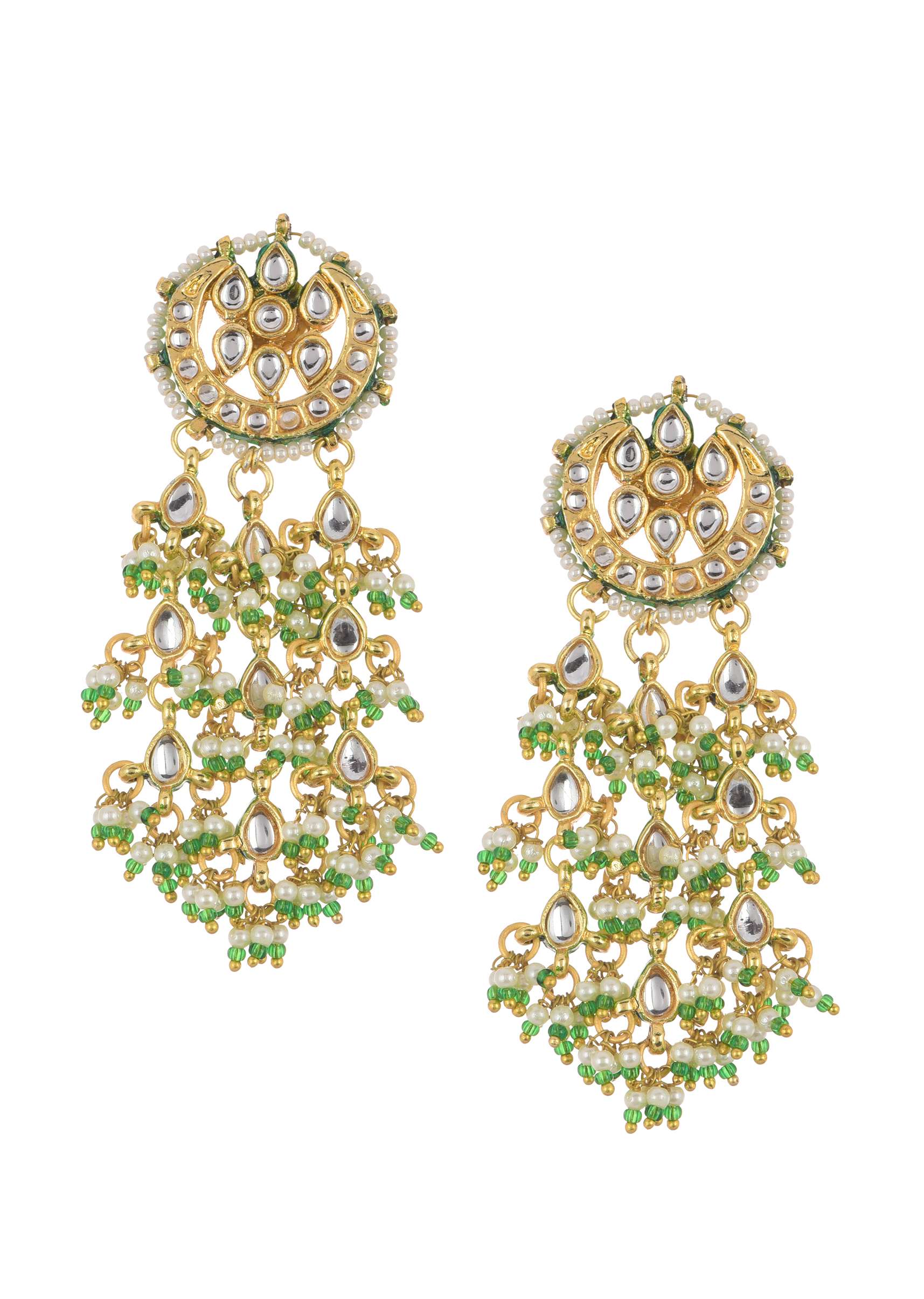 White Kundan Choker Set With Pearls And Drops - Image 2