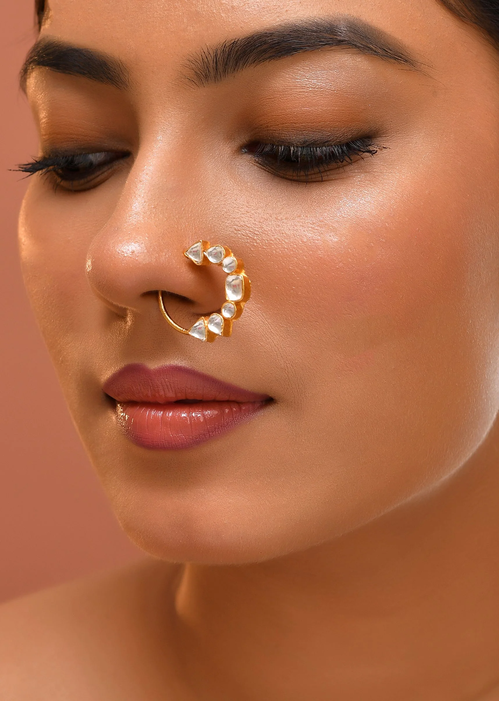 White Kundan Geometric Nath