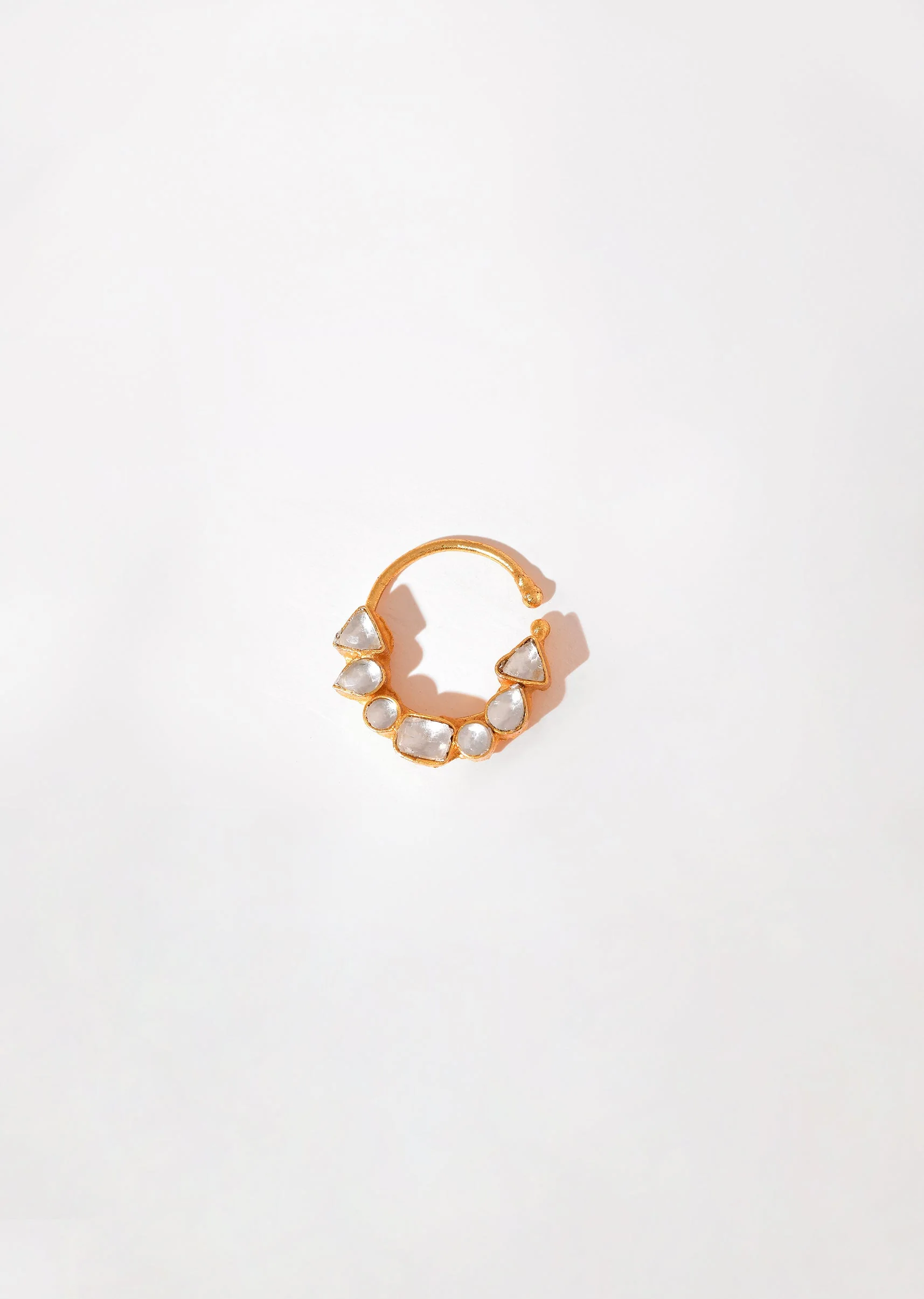 White Kundan Geometric Nath - Image 2