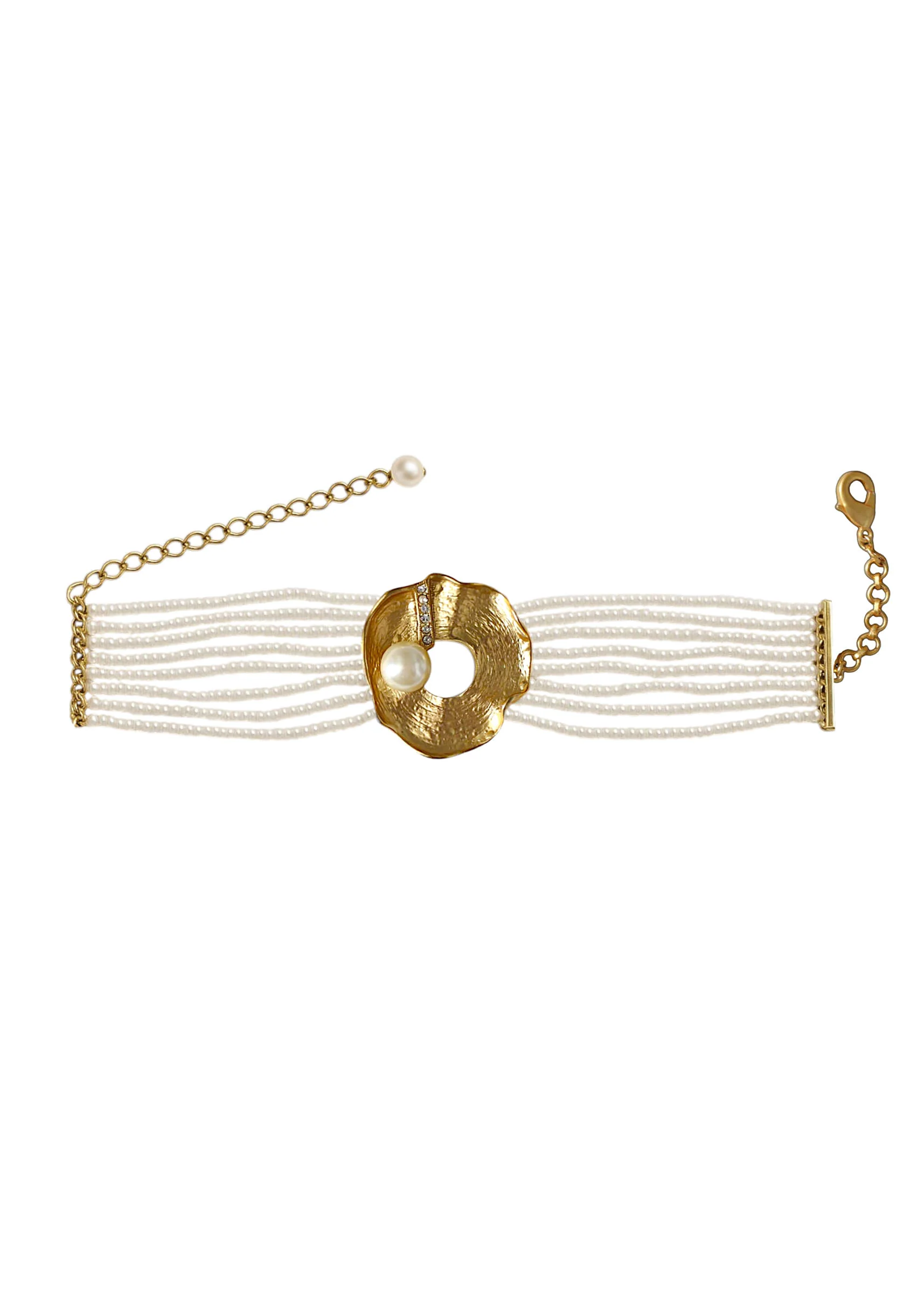 White Layered Pearl Necklace - Image 5
