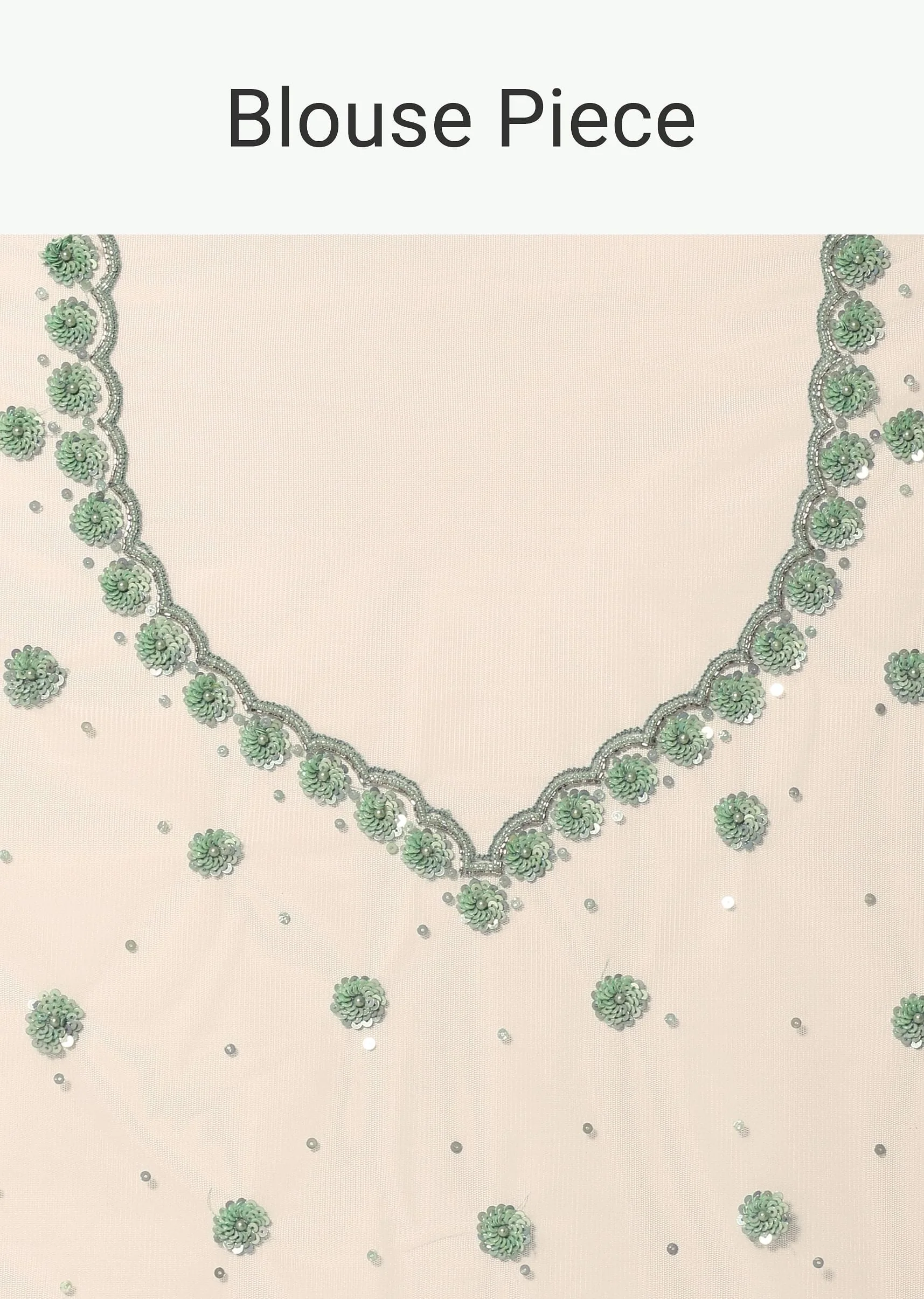 White Net Cutdana And Sequin Embroidered Saree - Image 10