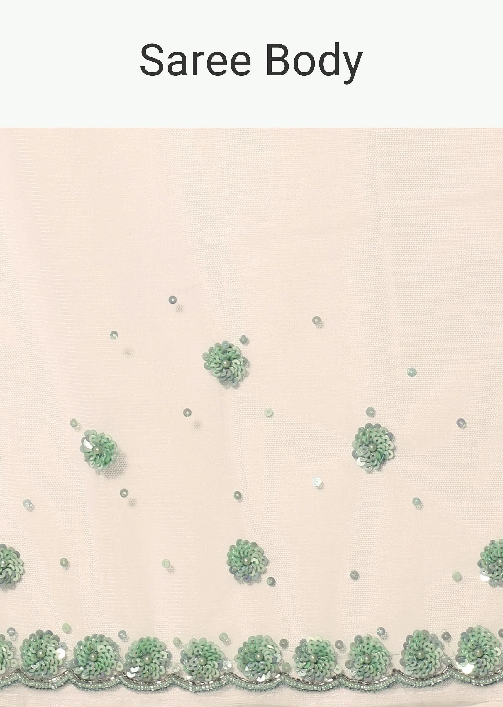 White Net Cutdana And Sequin Embroidered Saree - Image 9