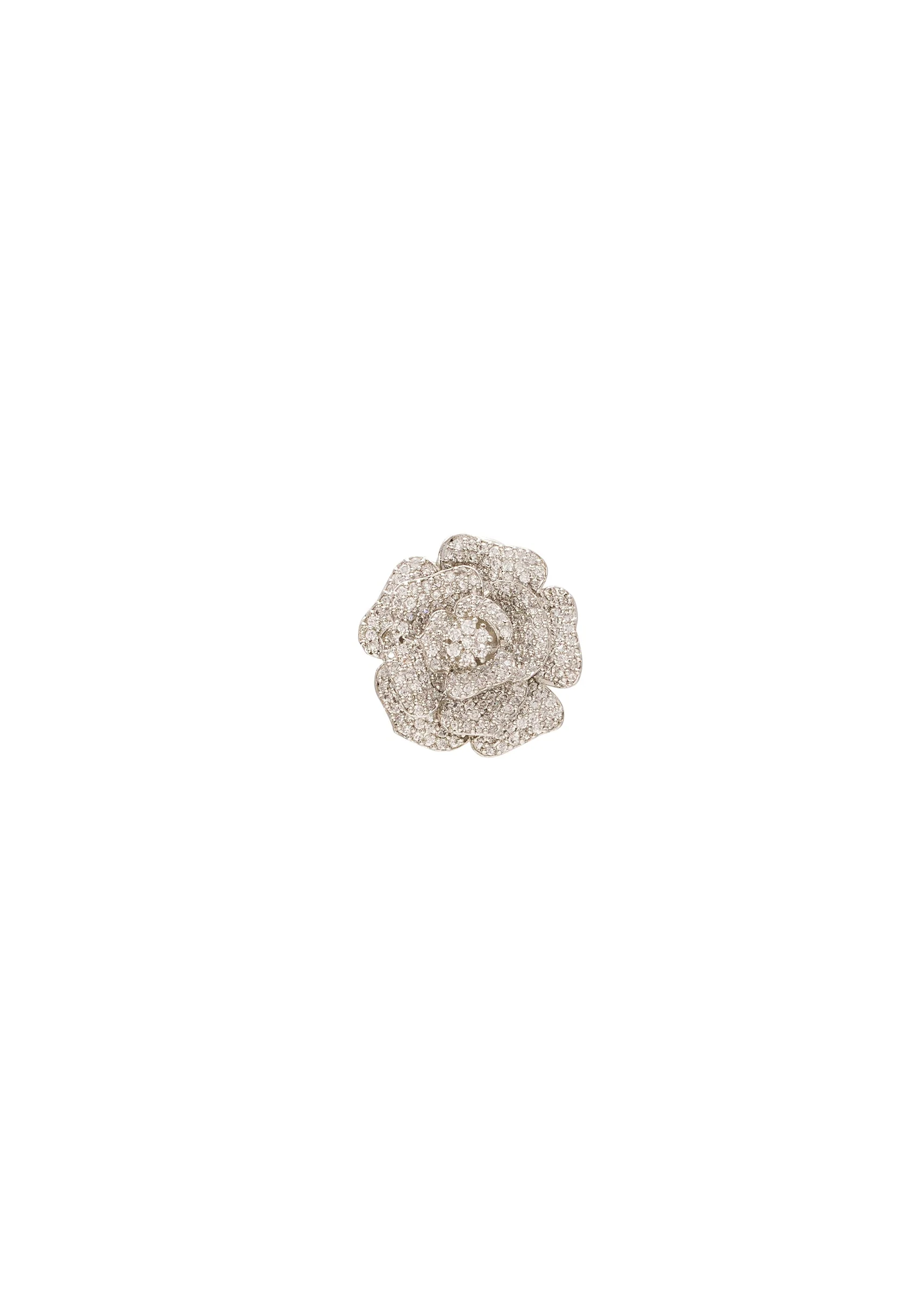 White Silver Modern Stud Earrings - Image 3