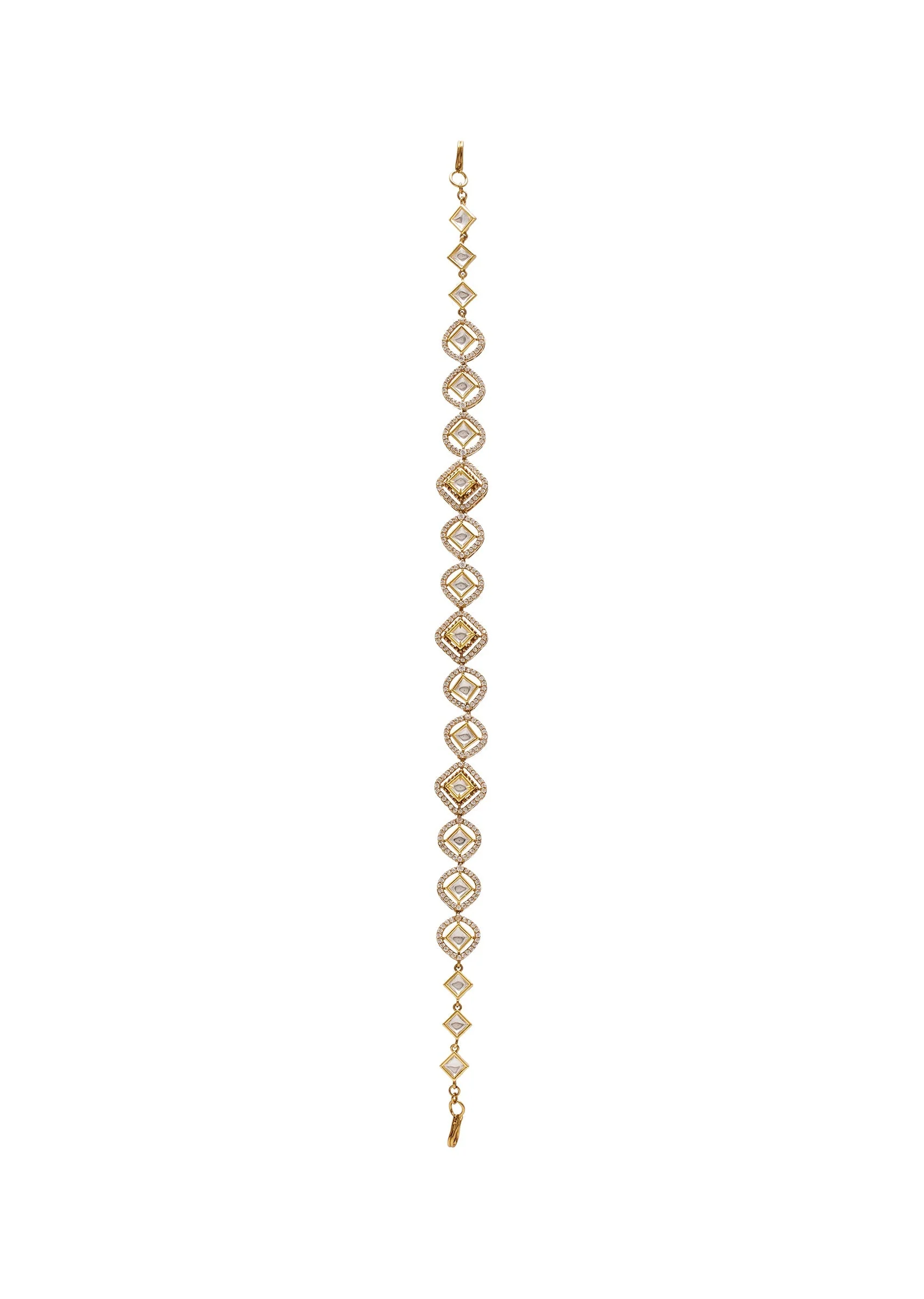 White Stone Minimal Kundan Mathapatti