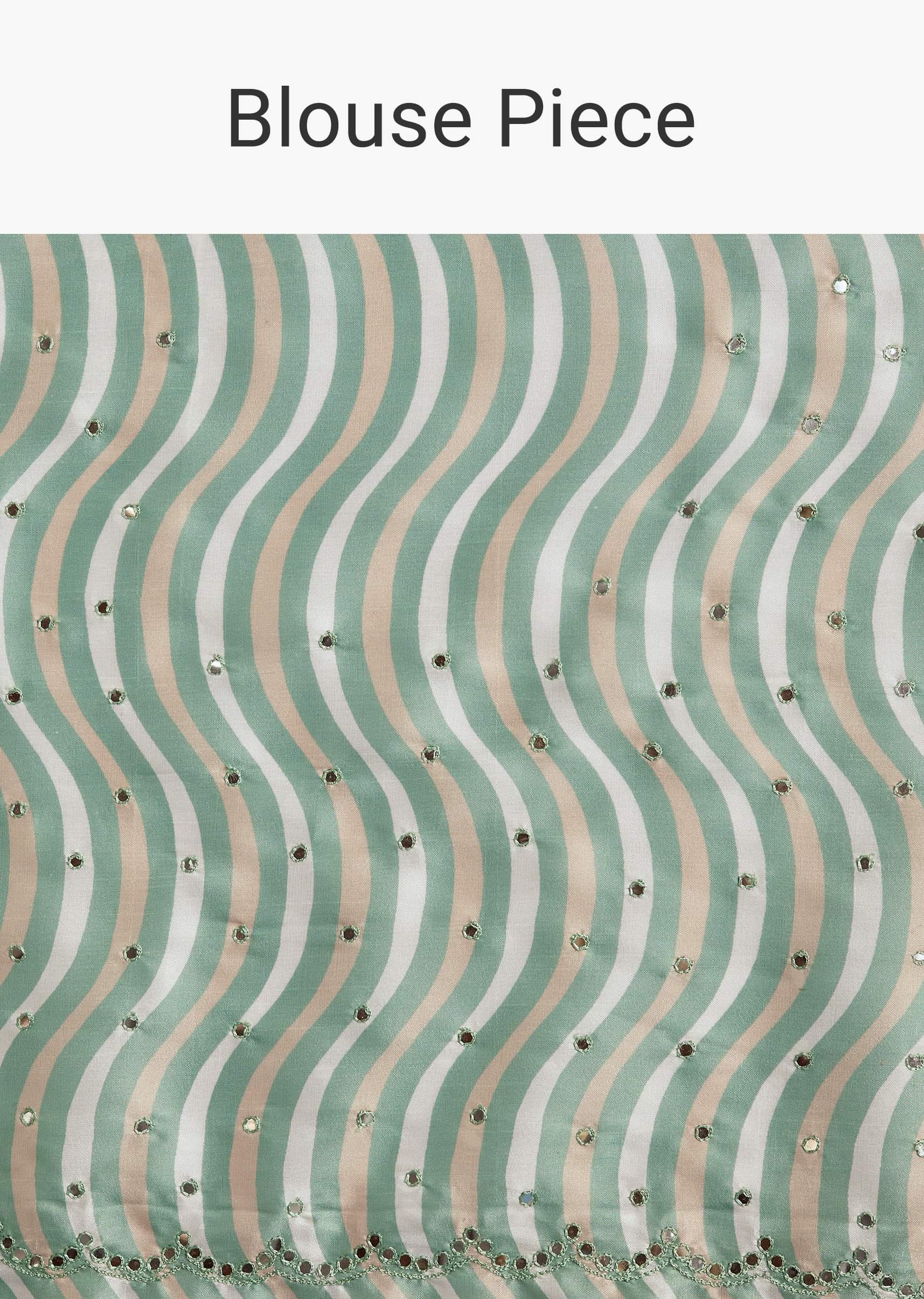 White Tissue Saree With Contrast Border - Image 10