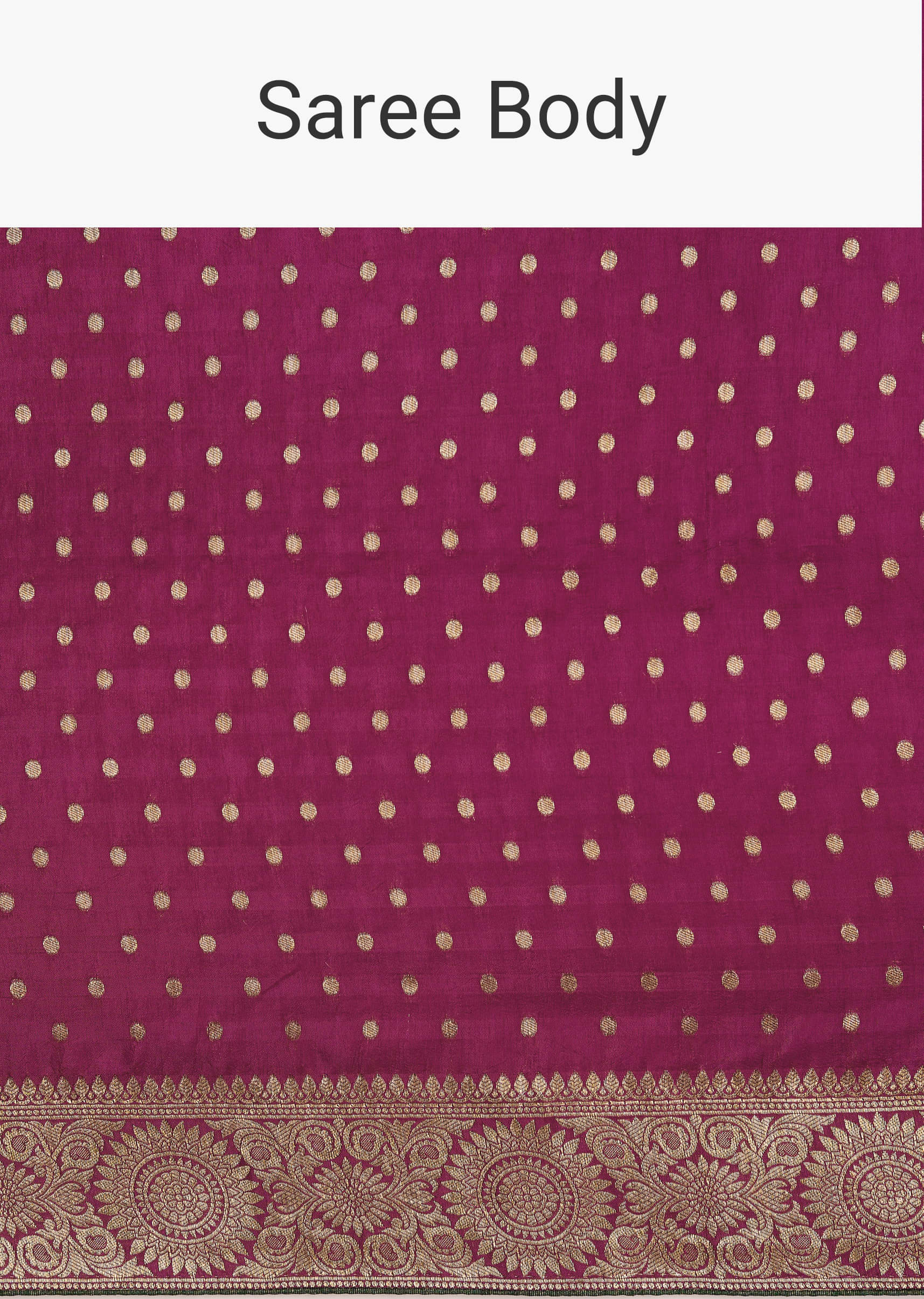 Wine Dola Silk Saree With Butti Work And Floral Border - Image 9
