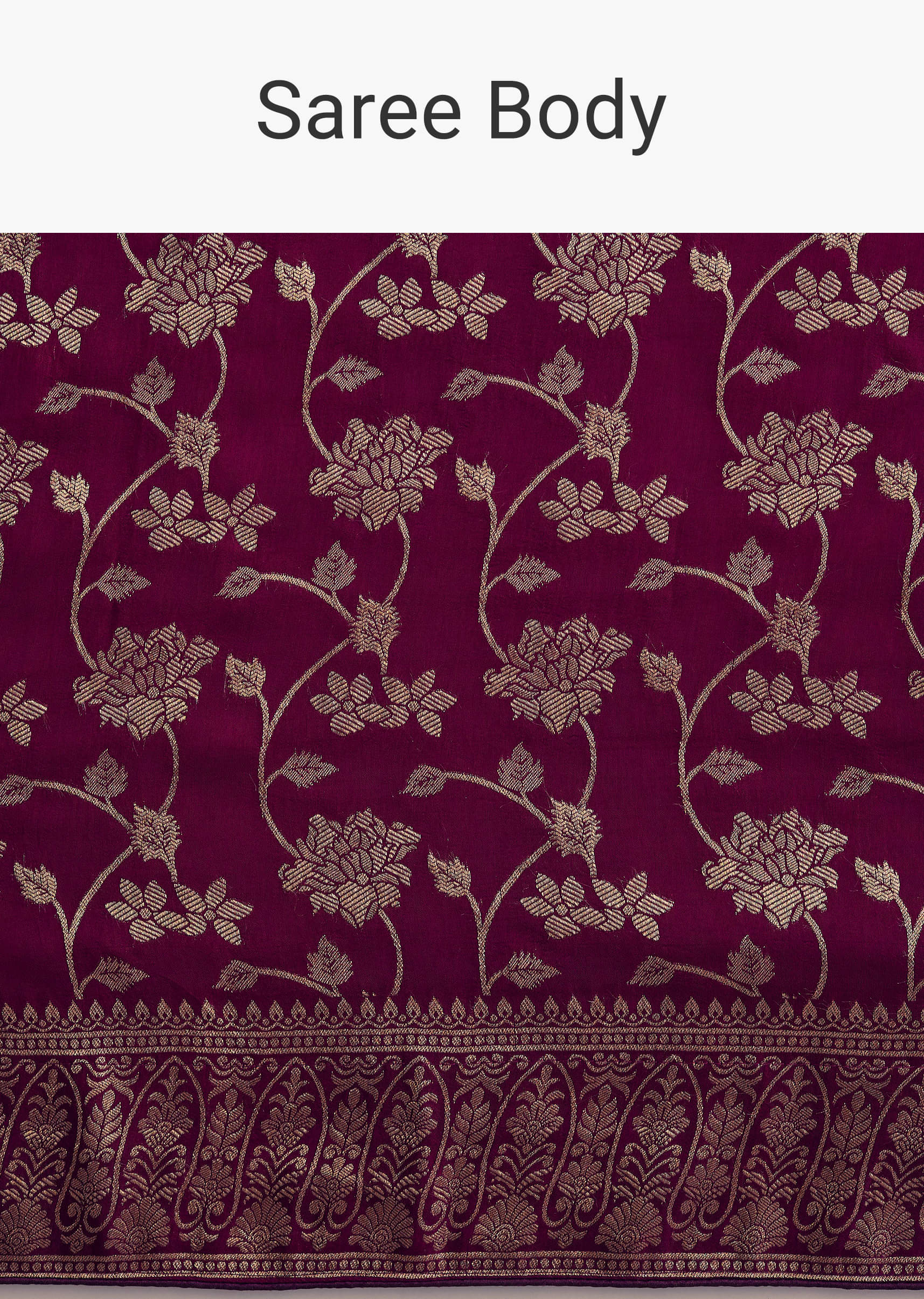 Wine Dola Silk Saree With Zari Jaal And Border Work - Image 9