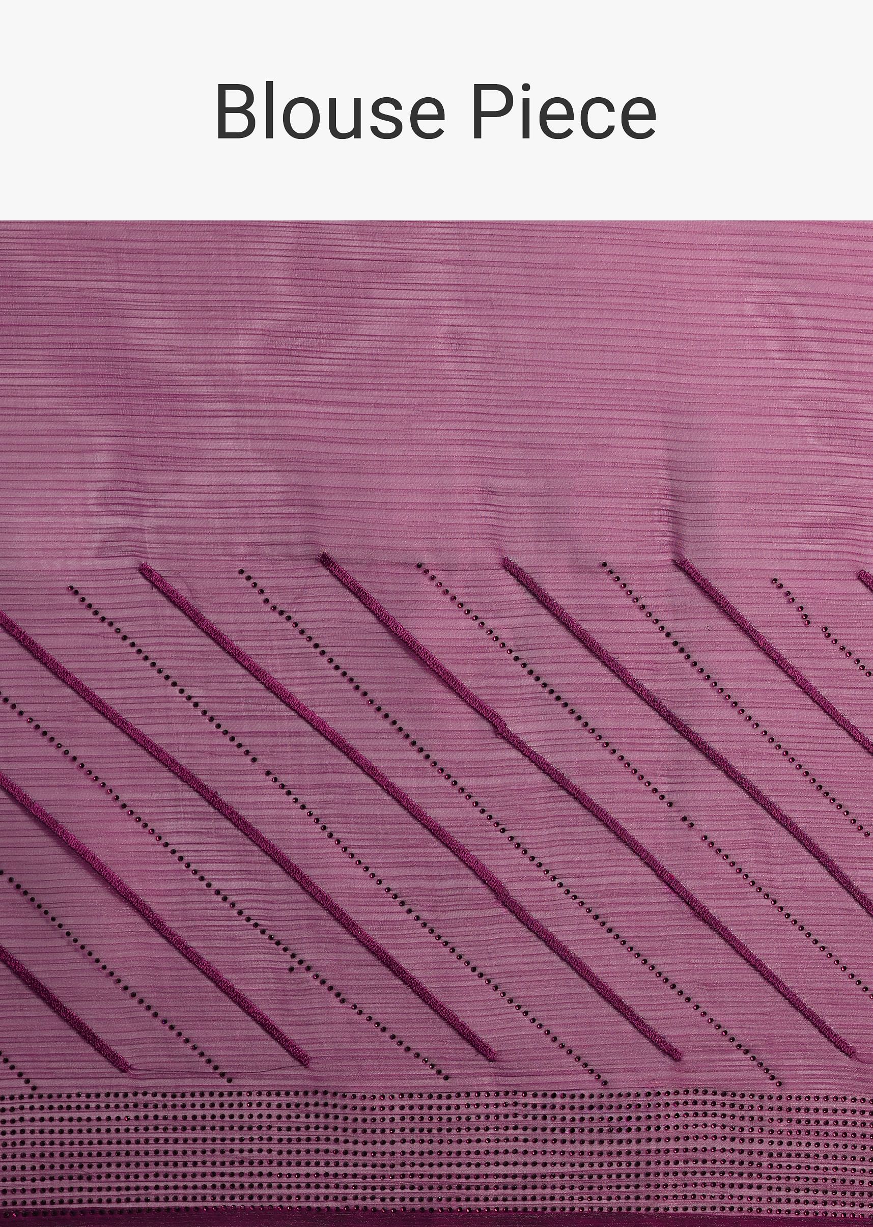 Wine Glass Tissue Saree In Swarovski With Unstitched Blouse - Image 9