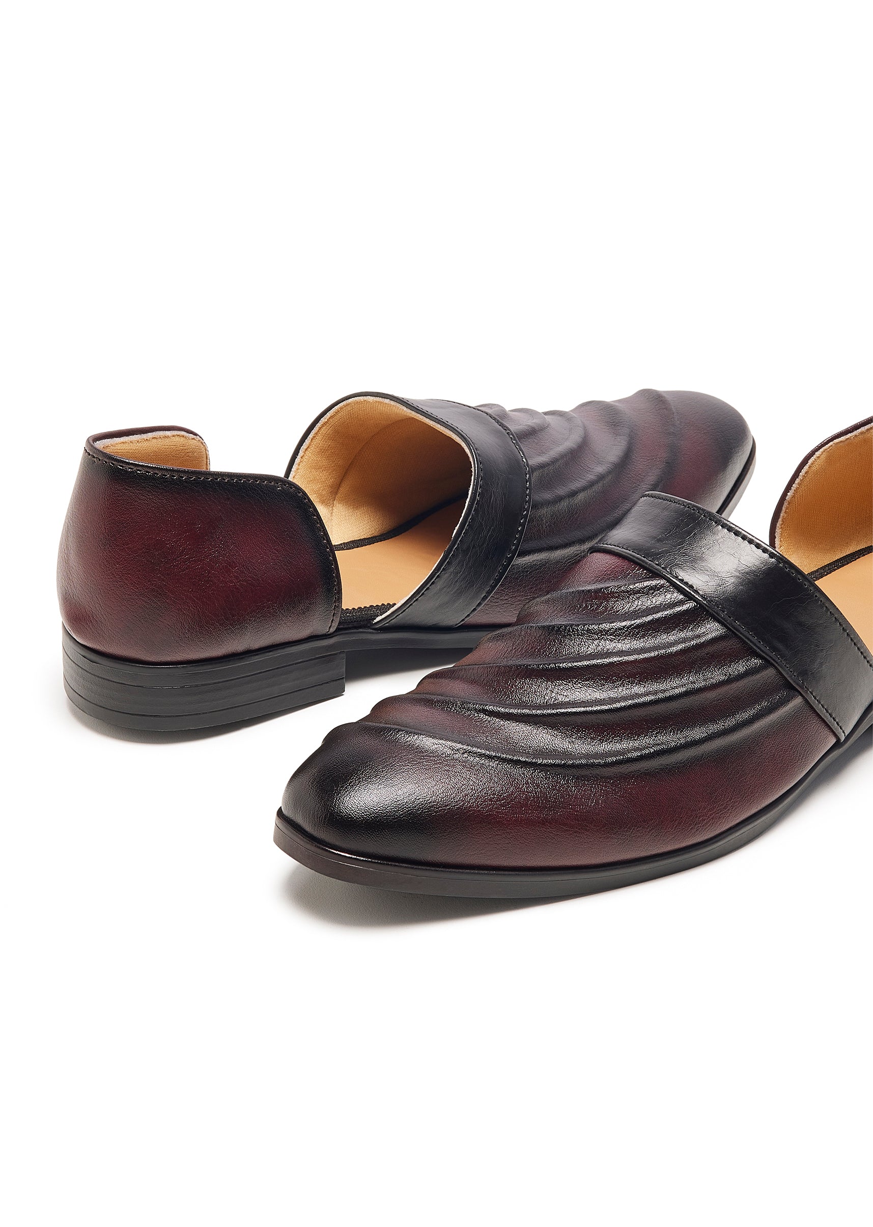 Wine Hued Festive Loafer Faux Leather - Image 2