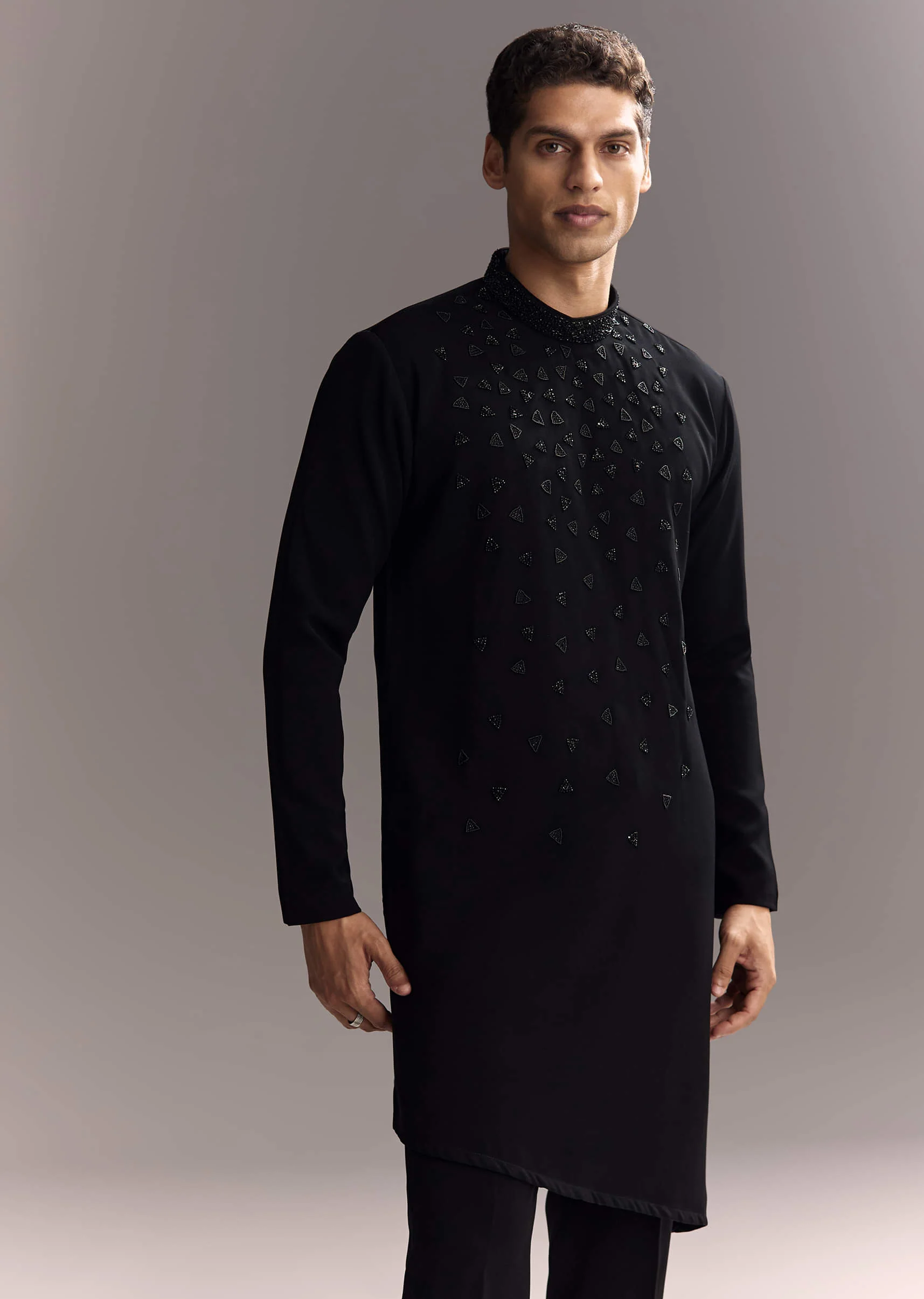 Wine Indo Western Set For Men With Heavy Hand Work - Image 6