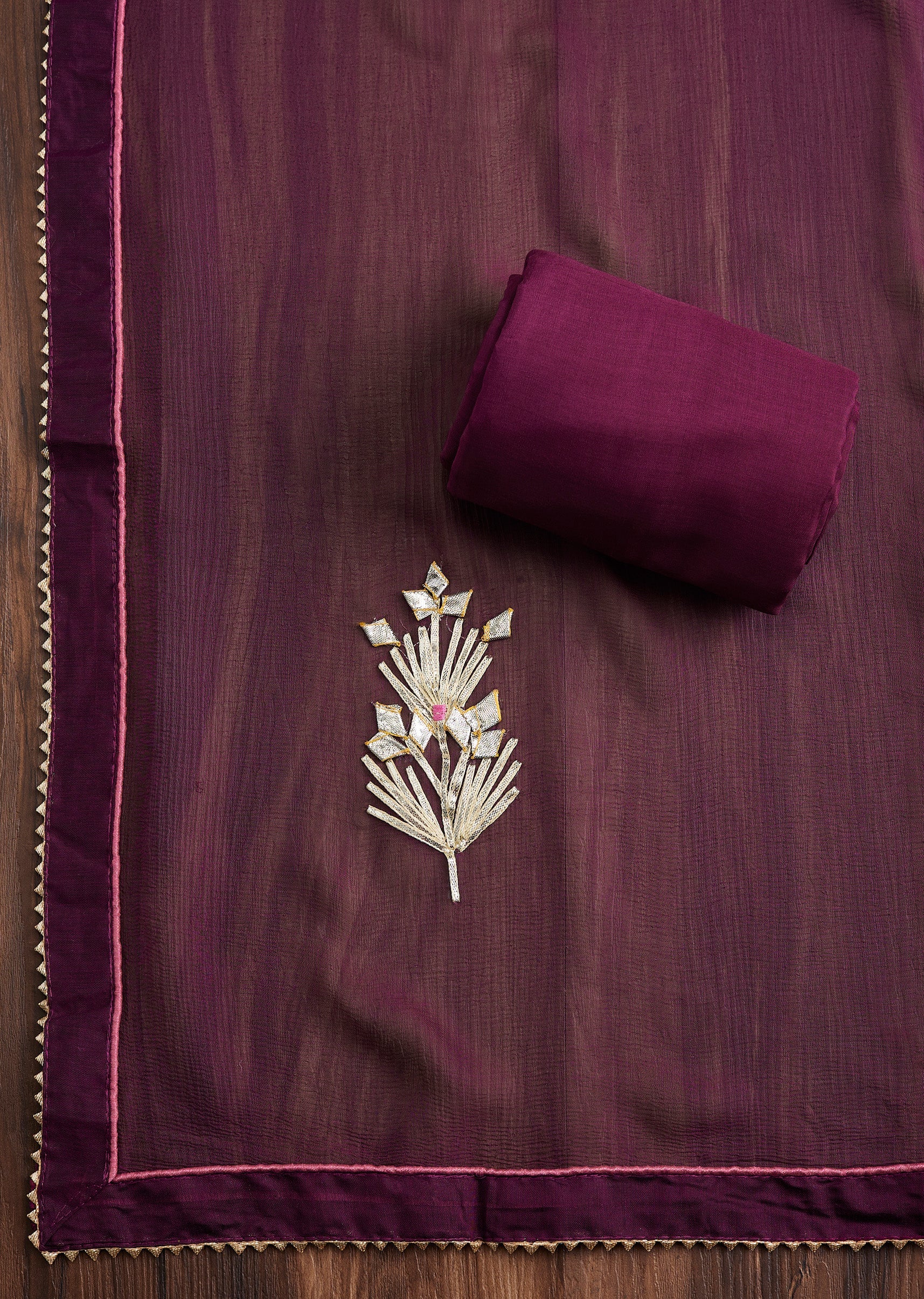 Wine Organza Suit - Image 4