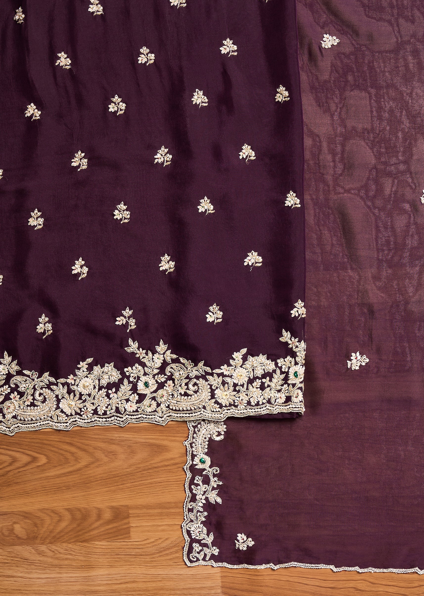 Wine Satin Suit - Image 2