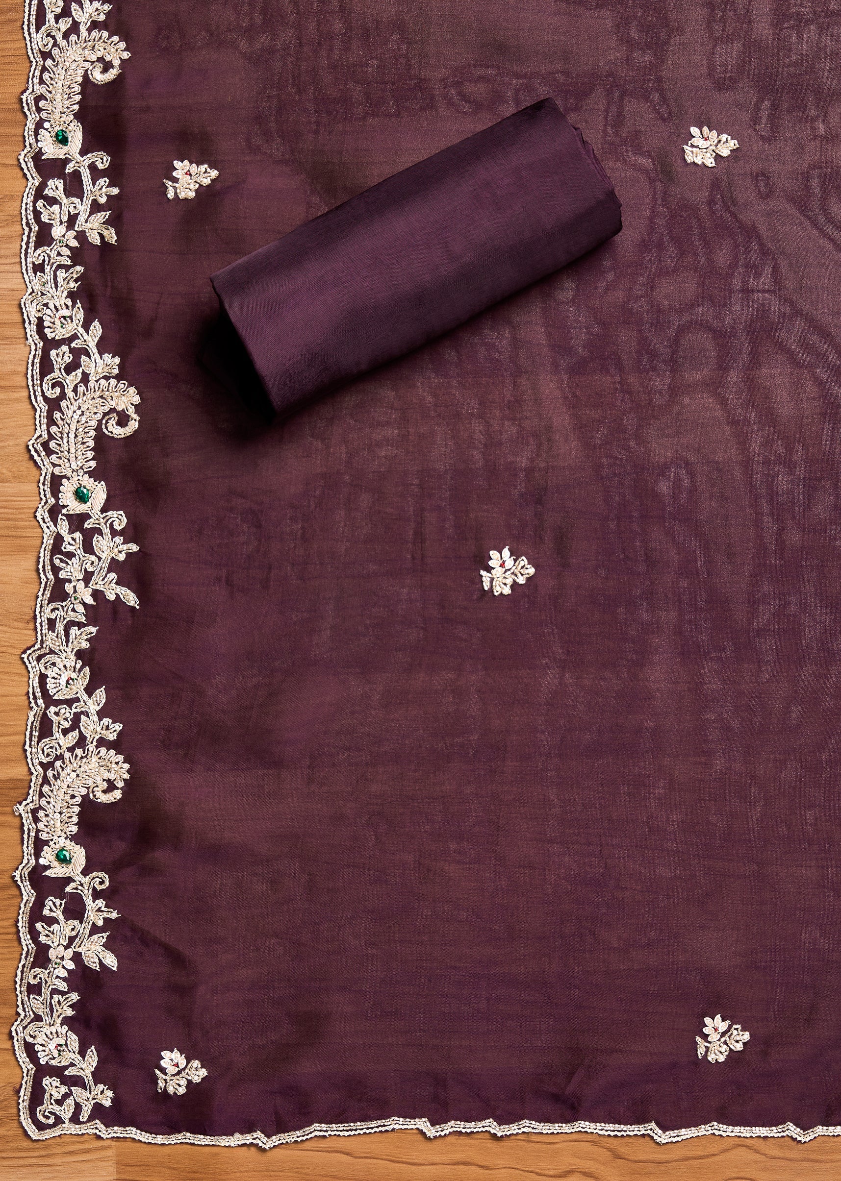 Wine Satin Suit - Image 3