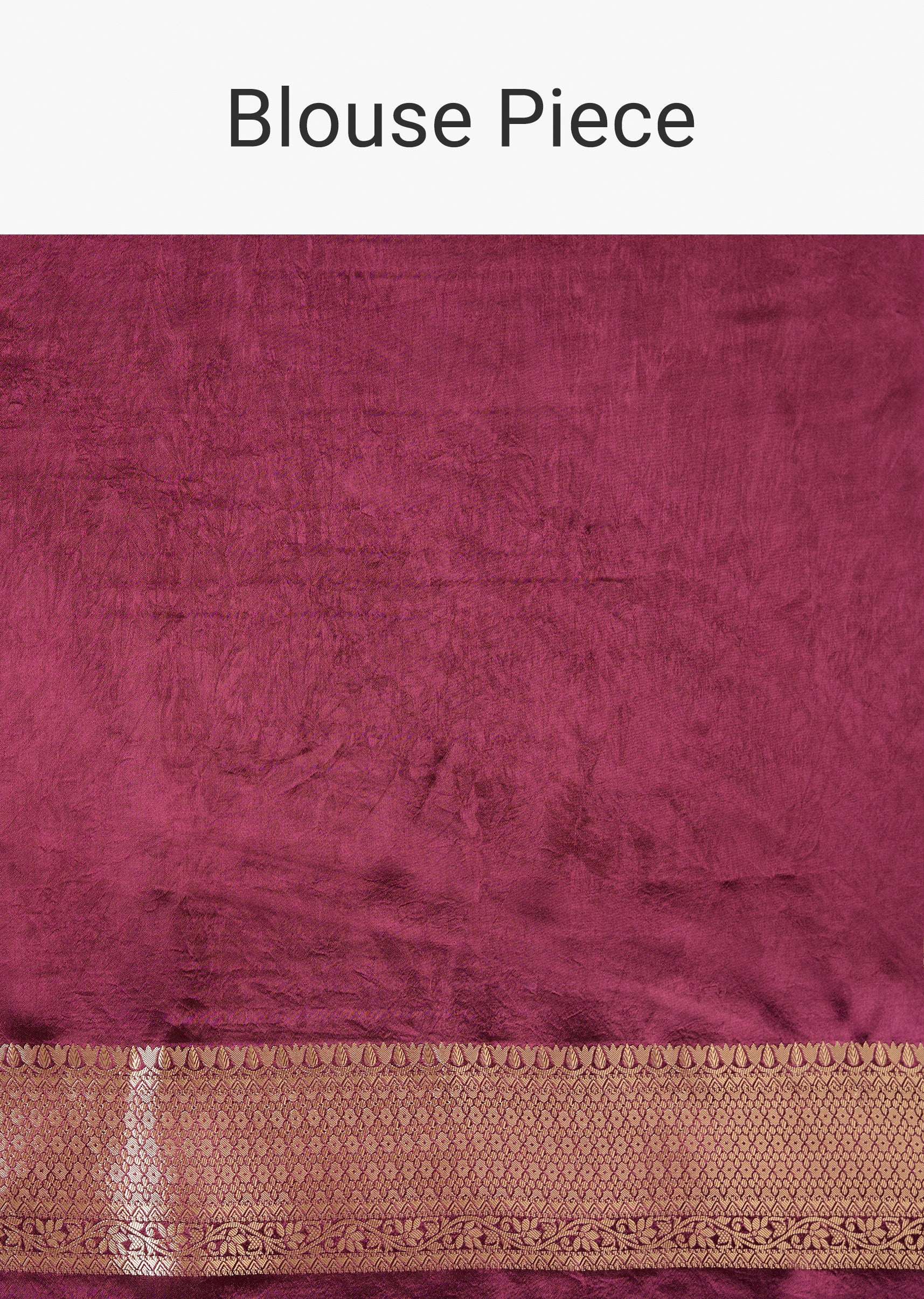 Wine Satin Woven Border Saree with Unstitched Blouse - Image 9