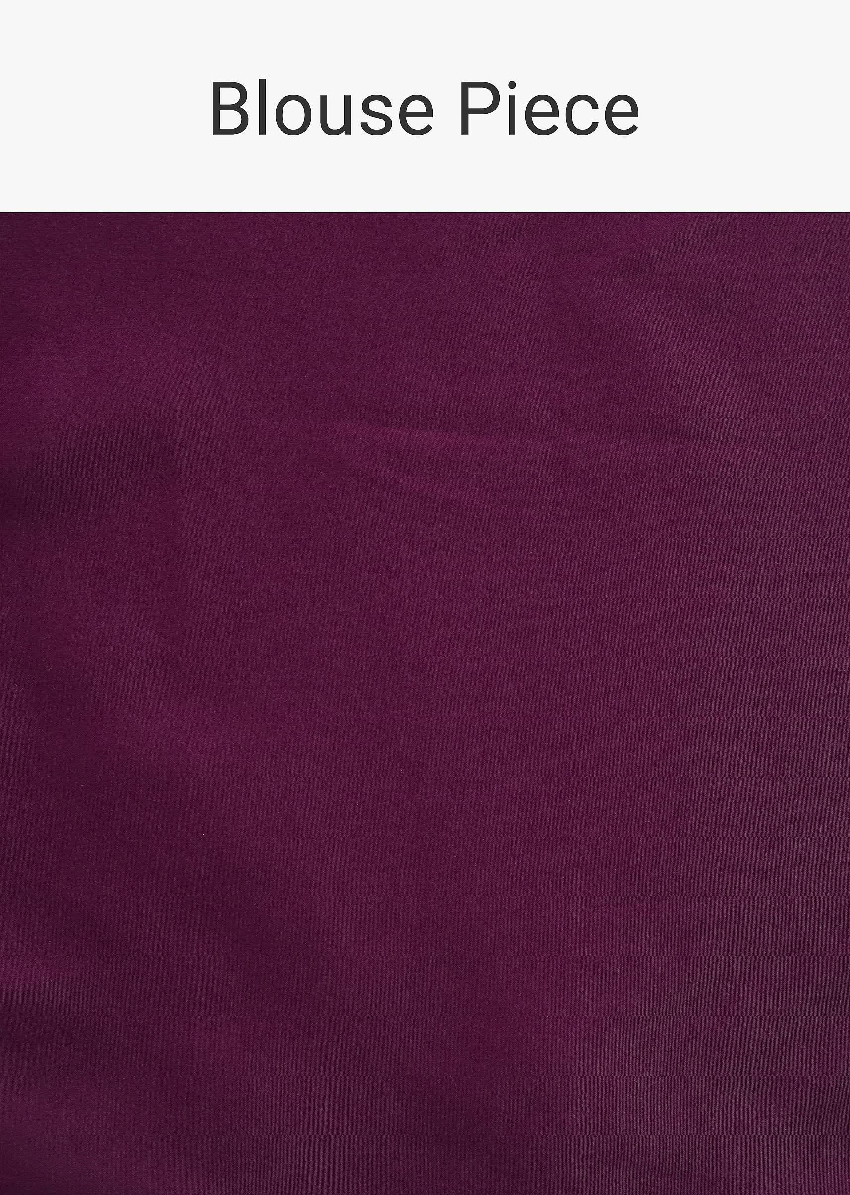 Wine Tussar Saree With Lace Border And Unstitched Blouse Piece - Image 9
